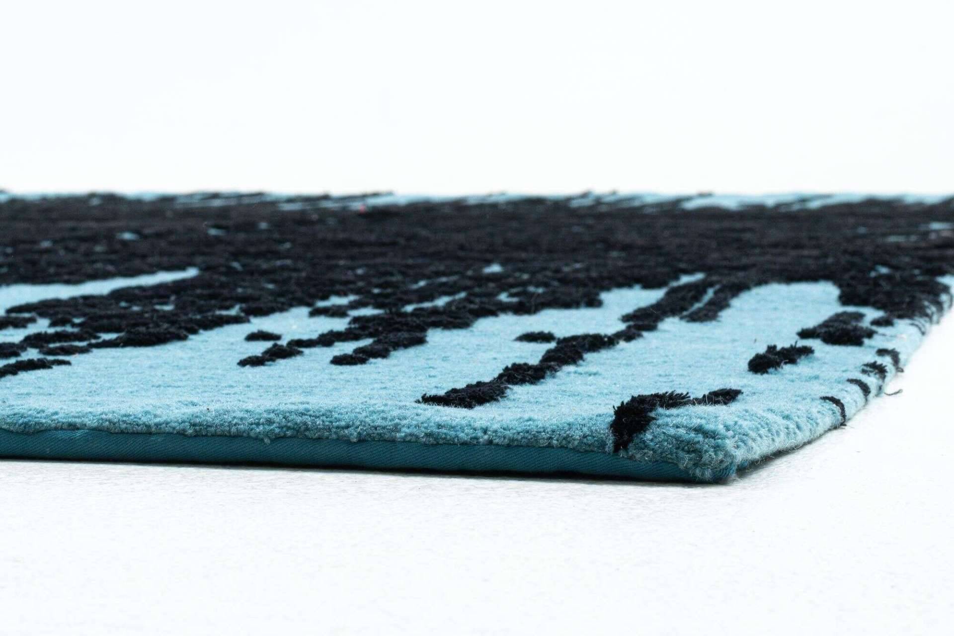Nepal Teppich Jabu Silk 60 Wolle Seide Design ca.250x300cm blau – Bild 4