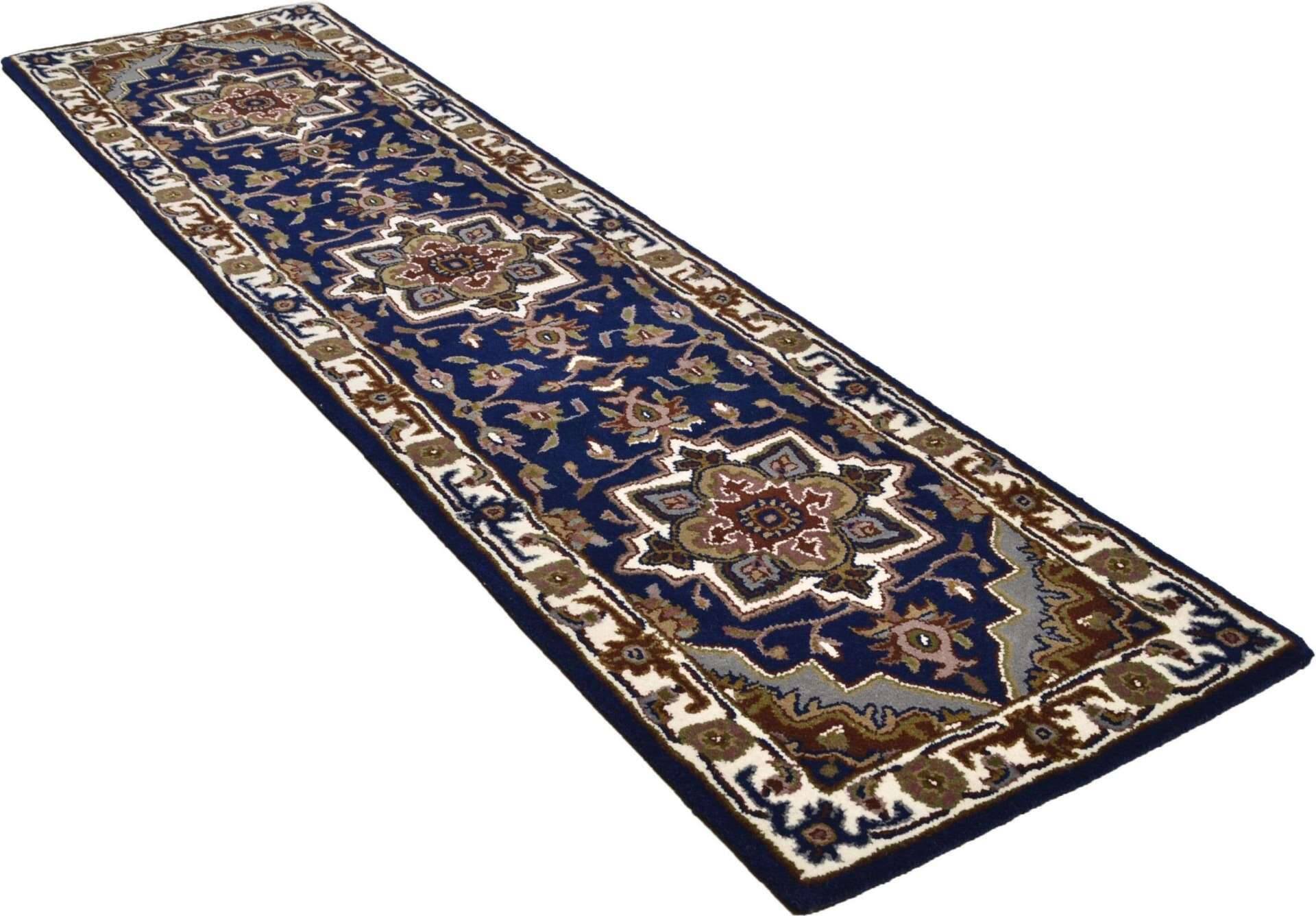Royal Heriz Handgetuftet Orient blau im Wunschmaß – Bild 4