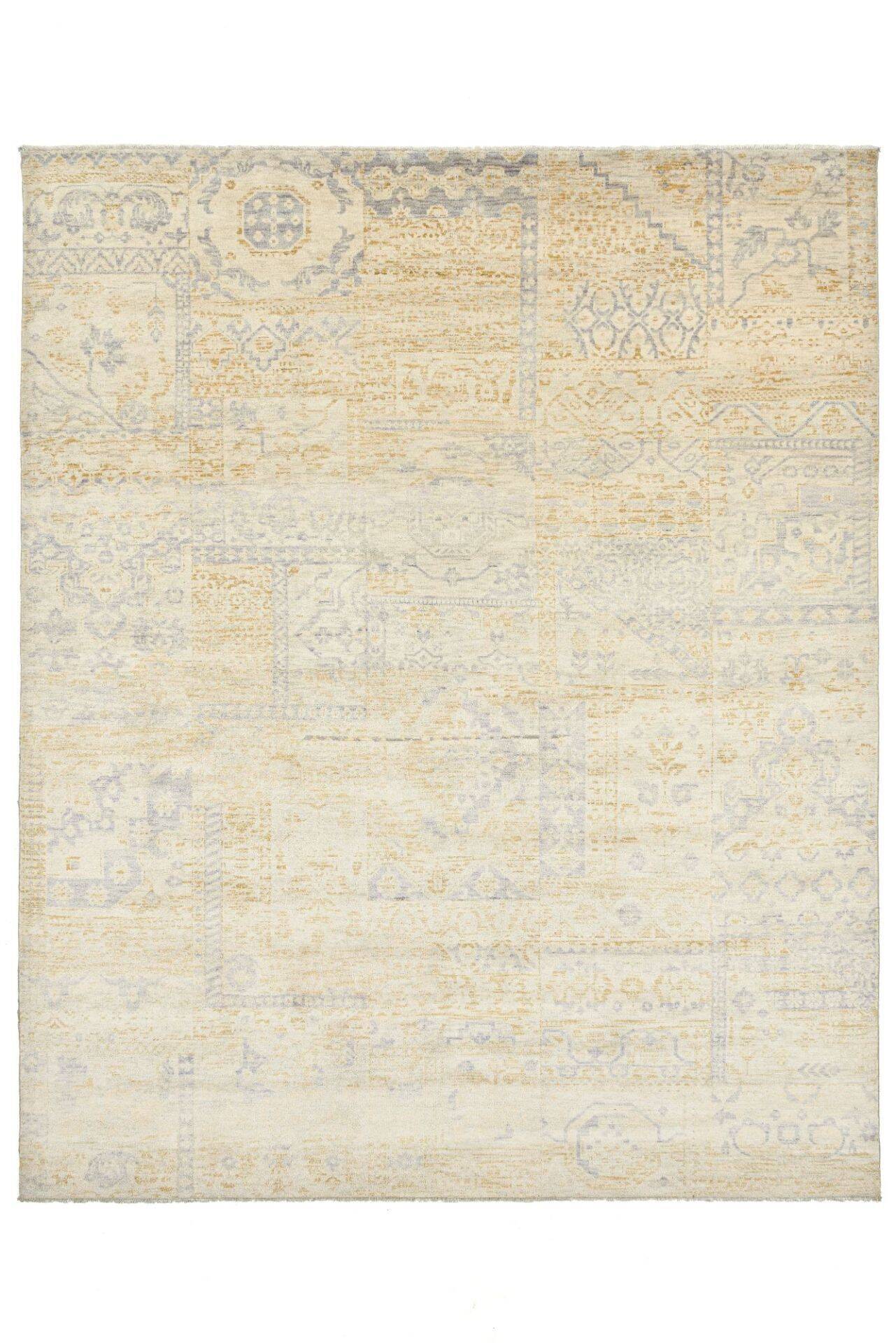 Patchwork Teppich PATCH Handgeknüpft beige-grau 250x300cm    – Bild 1
