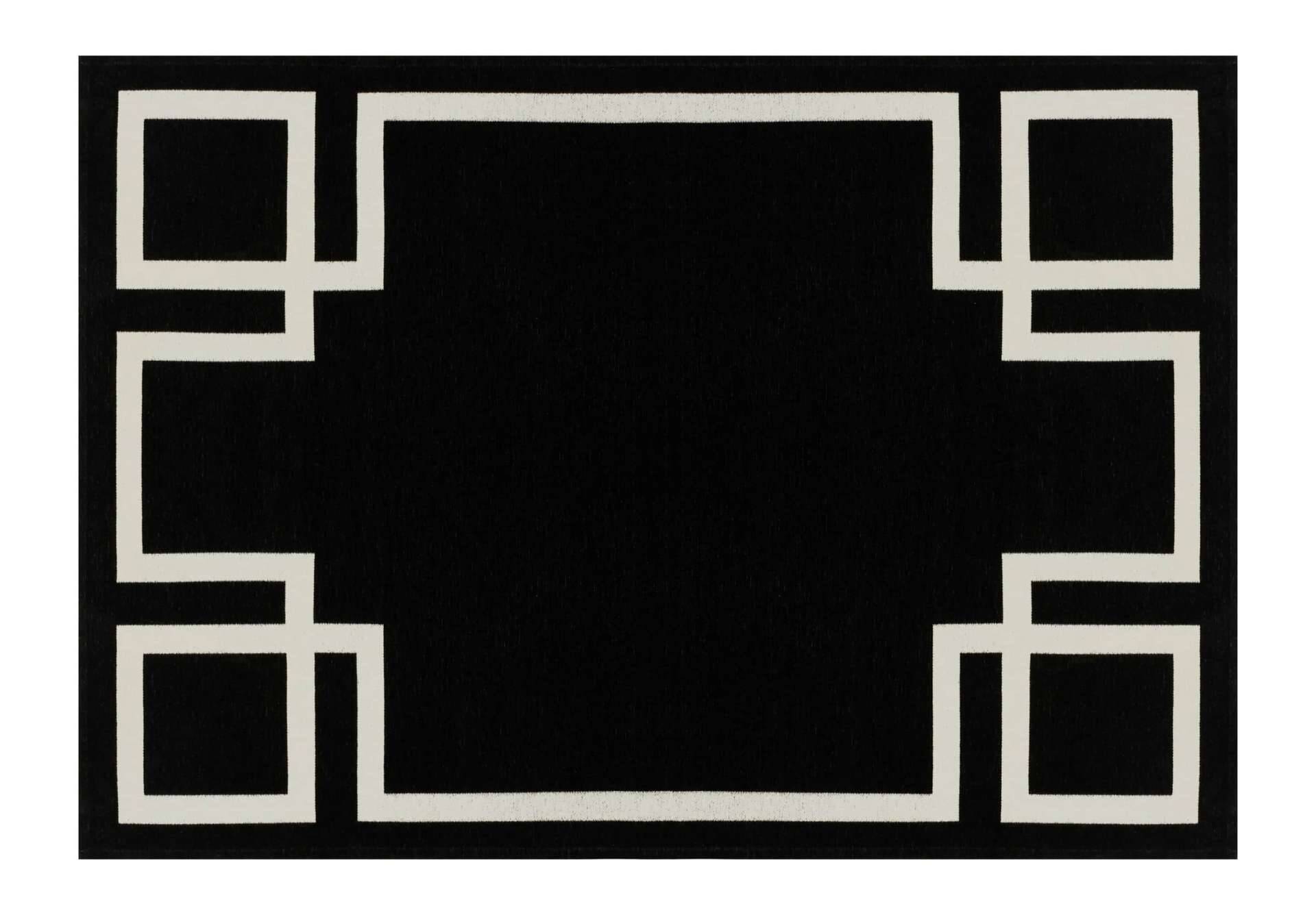 Moderner Teppich HAMPTON BLACK - Waschbarer Teppich – Bild 1