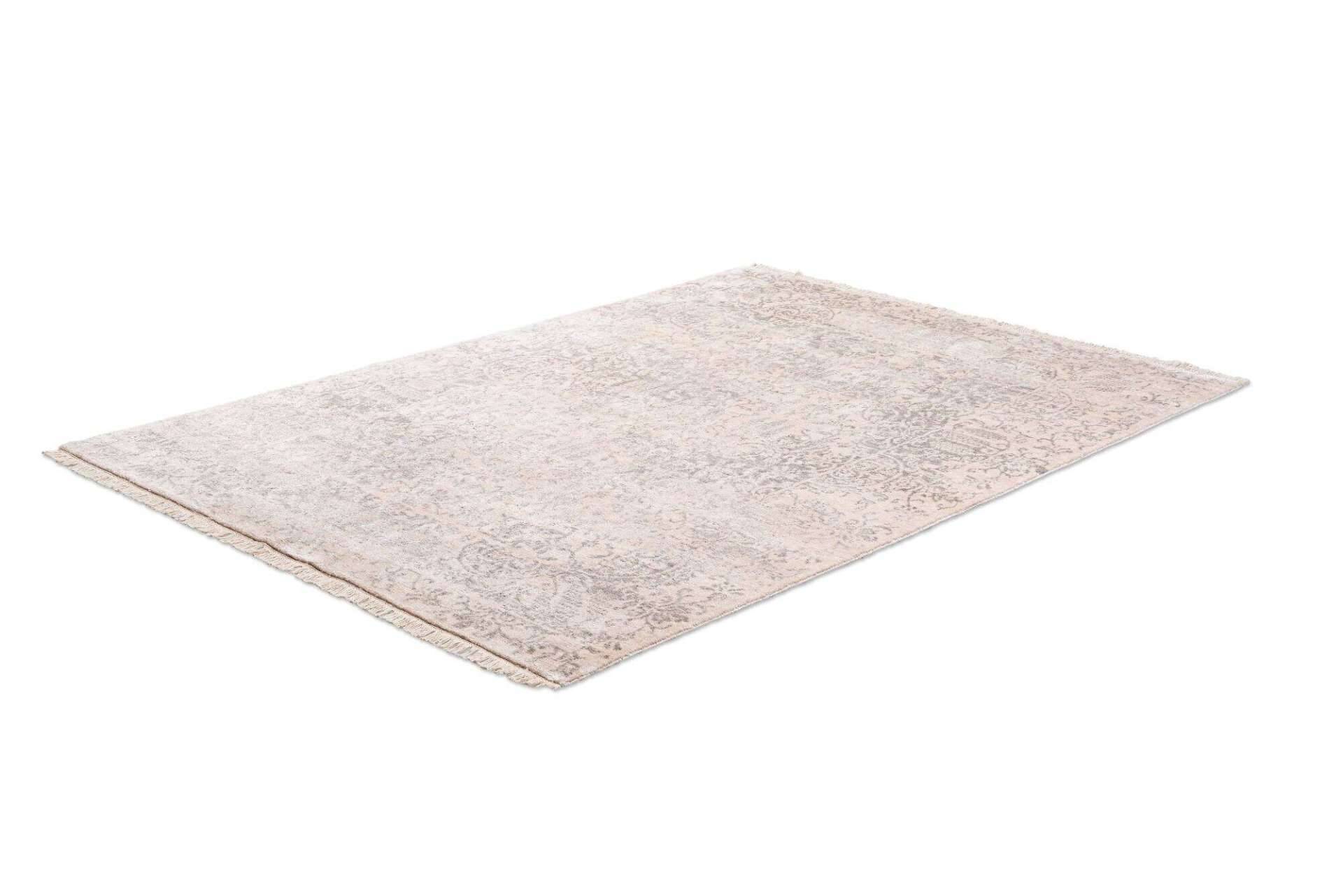 Design Teppich Queensland 170x240cm Handgeknüpft Viskose grau – Bild 3