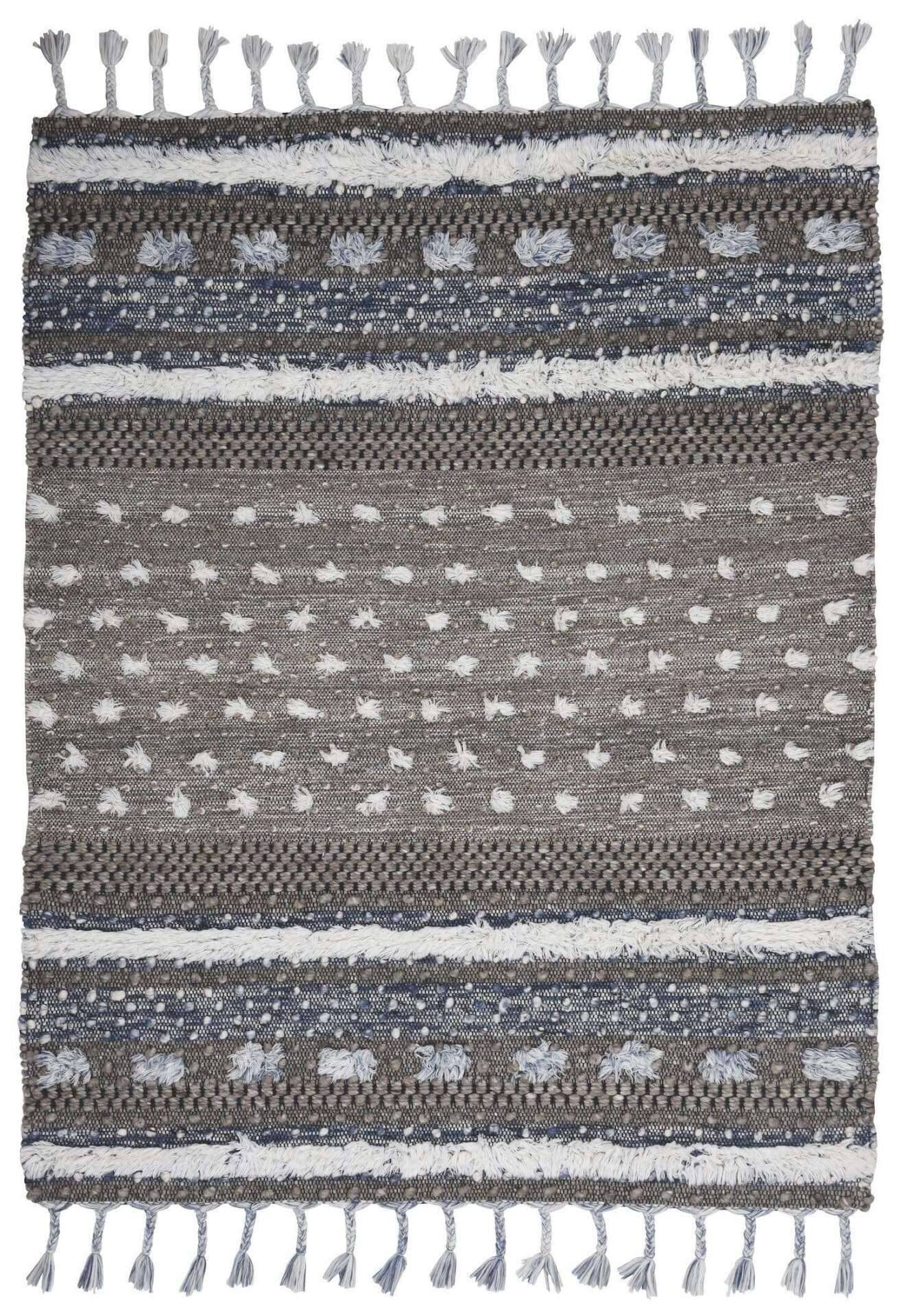 Kelim Teppich Funky Nature Handgewebt Naturteppich Wolle – Bild 1