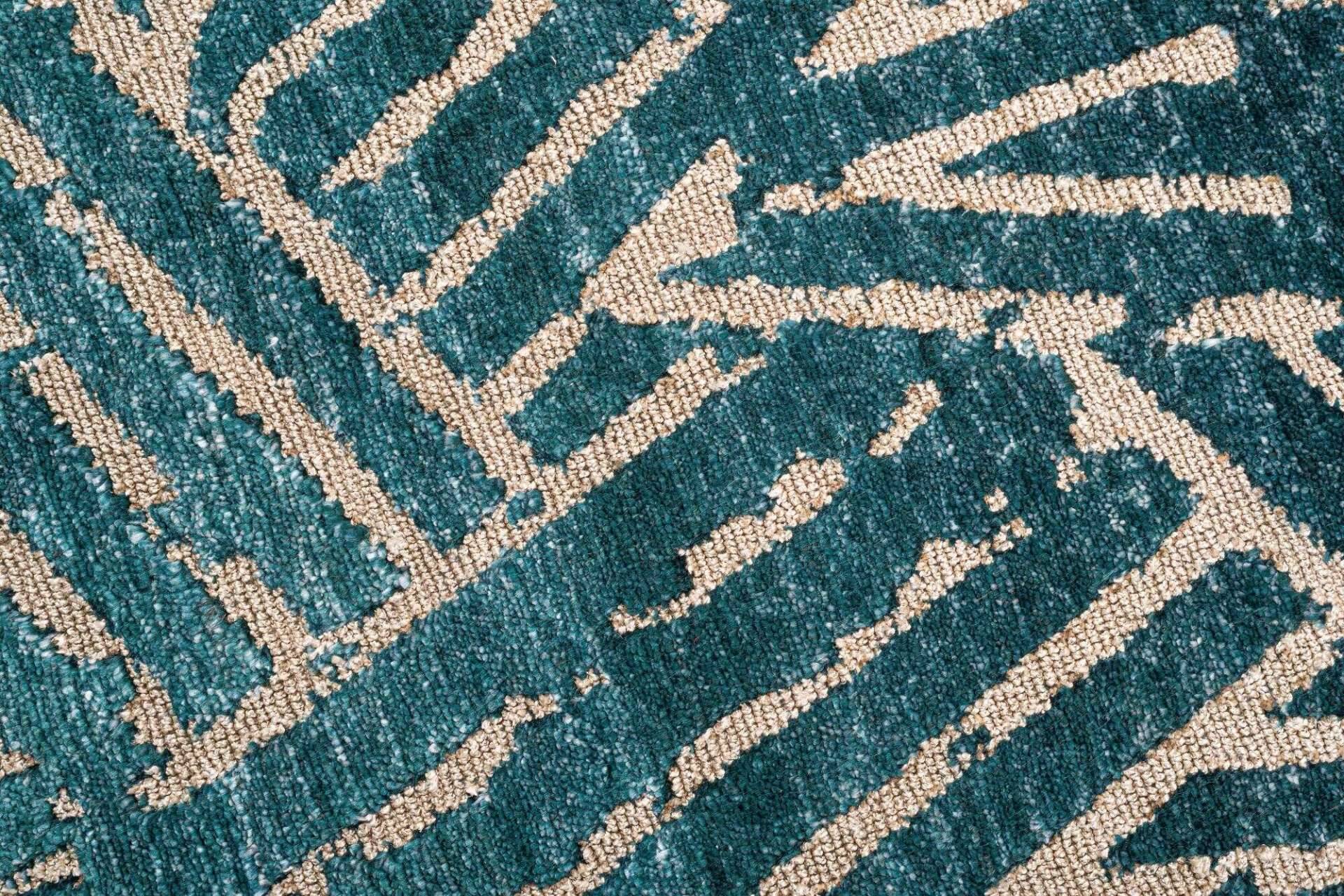 Moderner Designteppich 160x230cm Phoenix Handgeknüpft grün – Bild 6