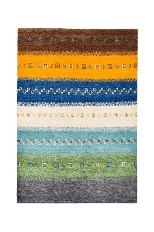 Teppich Gabbeh 160x230cm Handgeknüpft Schurwolle bunt
