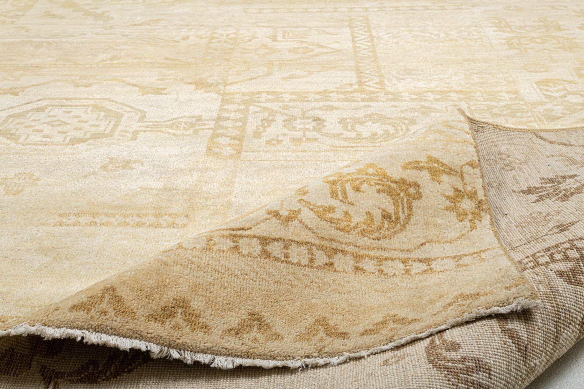 Patchwork Teppich PATCH Handgeknüpft beige 250x350cm – Bild 5