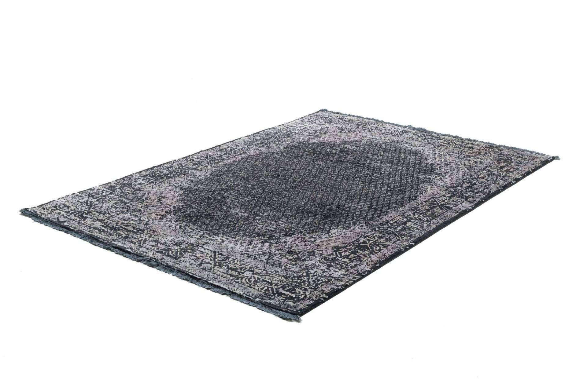 Yanbu Klassischer Vintage Teppich Vikose Handgeknüpft 171x242cm grau – Bild 5