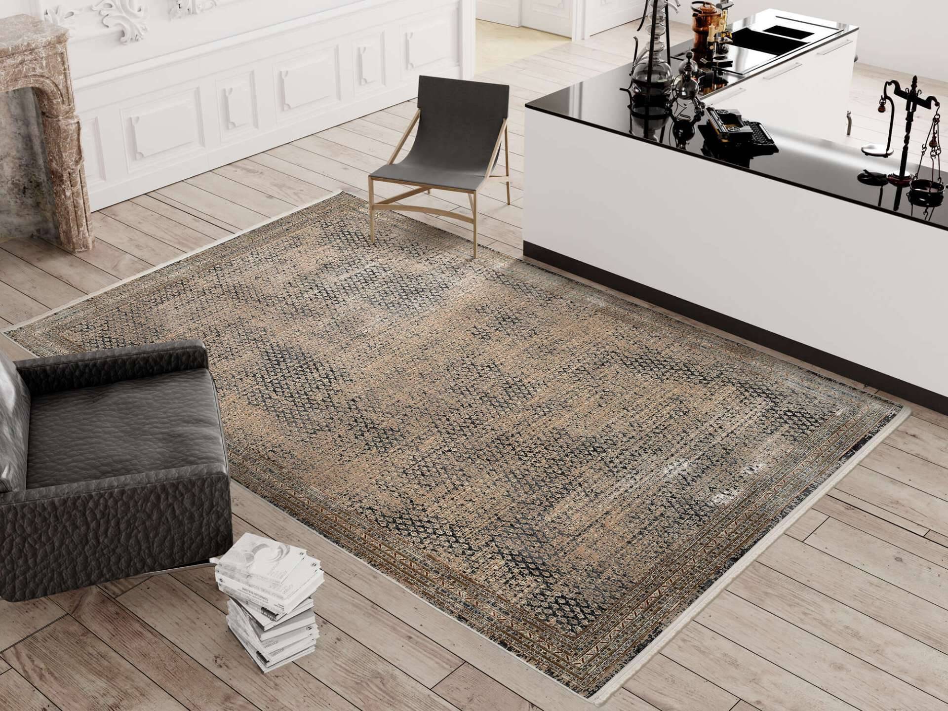 POINTS Klassischer Vintage Teppich aus Modalfaser mit Glanz Effekt – Bild 7