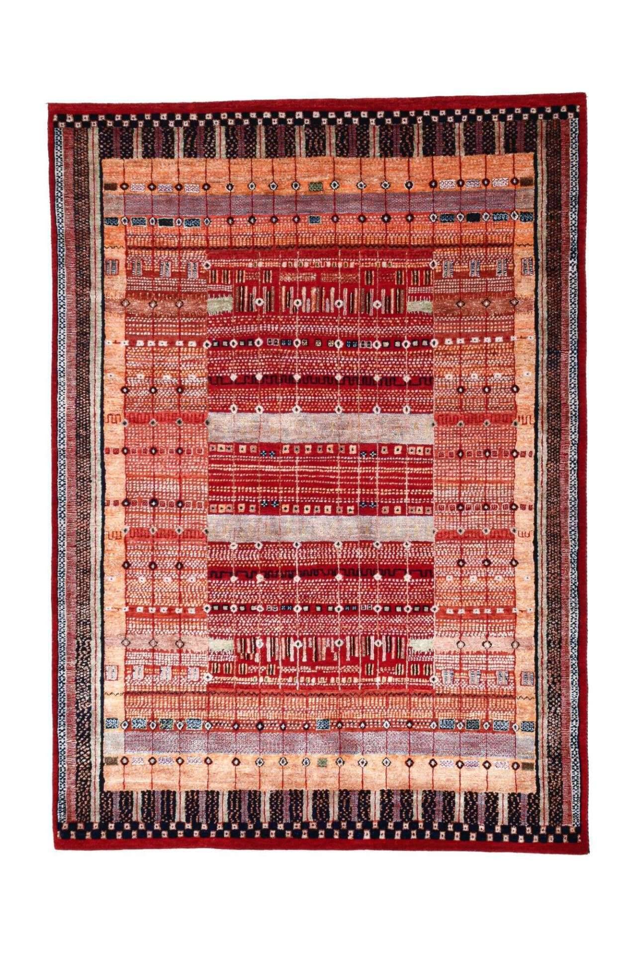 Fars Super Silky 174x241cm rot Design Teppich Handgeknüpft – Bild 1