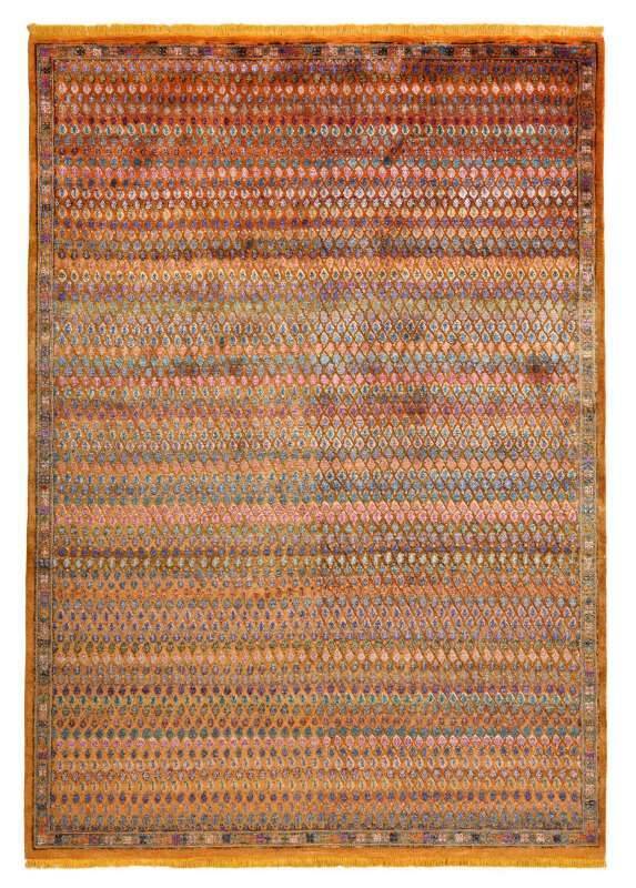 Design Teppich New Chapter 170x240cm Handgeknüpft Viskose Mir Modern gold