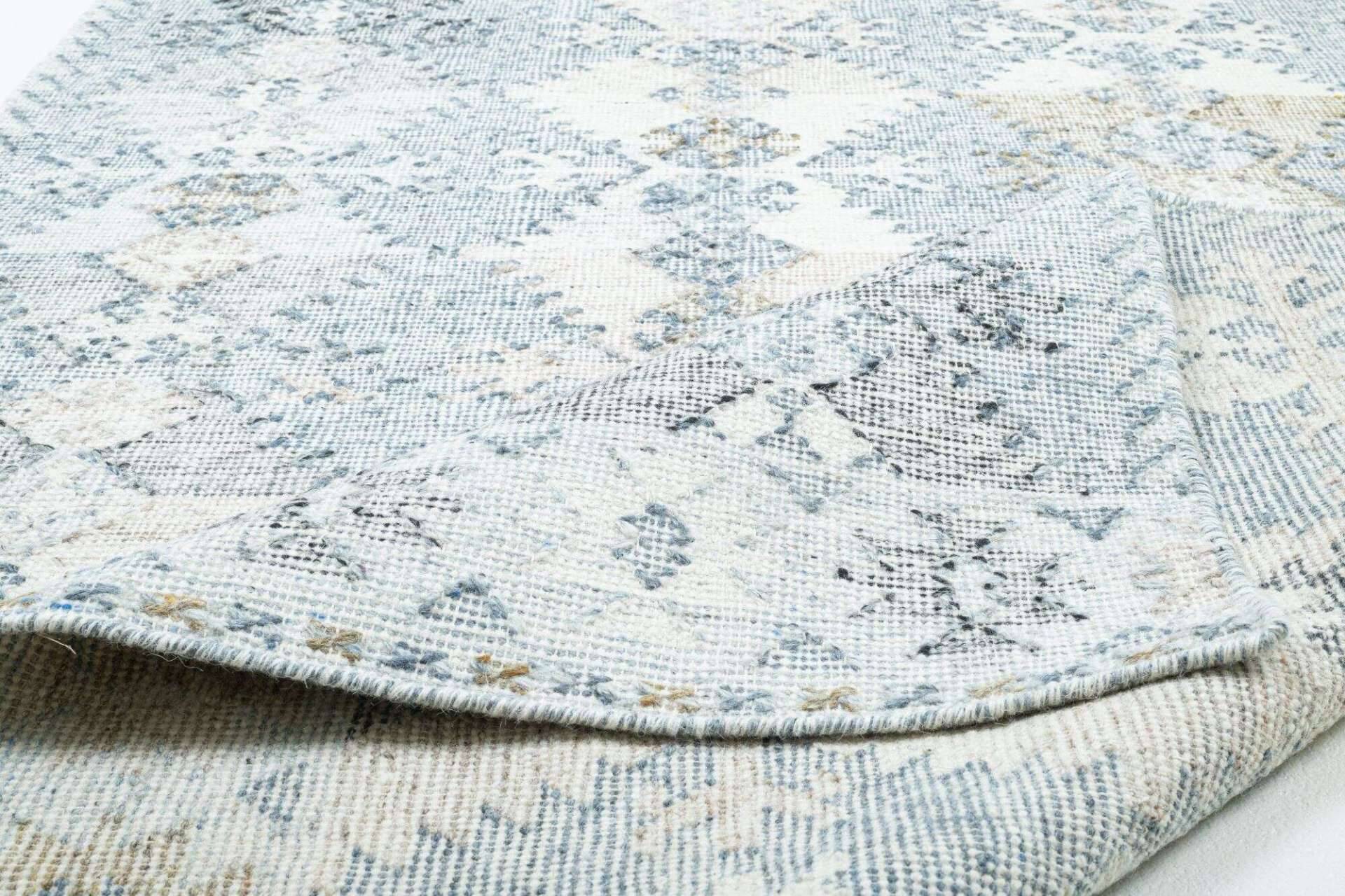 Handwebteppich Zilch Schurwolle Kelim Modern Blau 160x230cm – Bild 6
