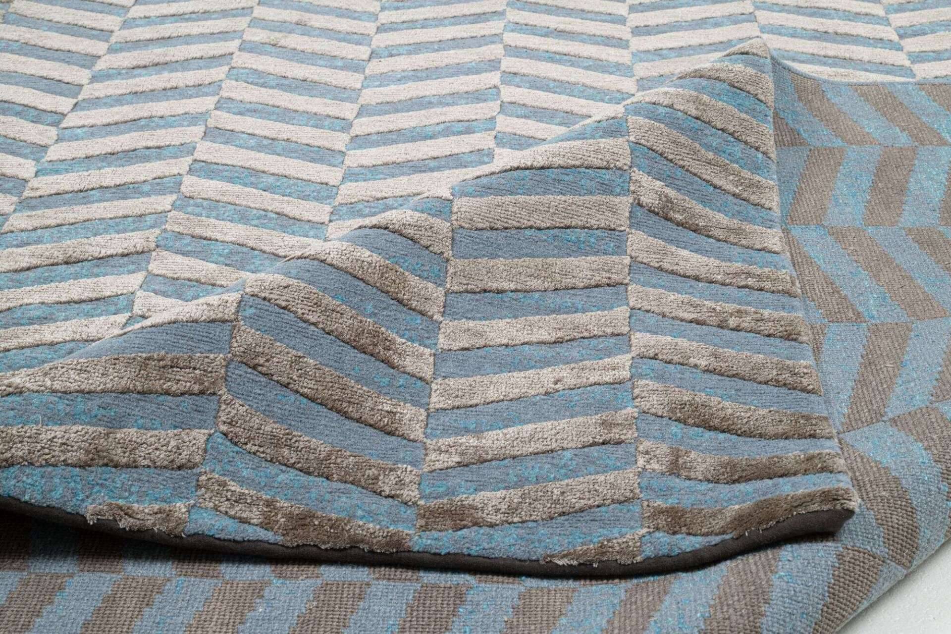 Nepal Teppich Jabu Silk 60 Wolle Seide Design Teppich 245x303cm – Bild 5