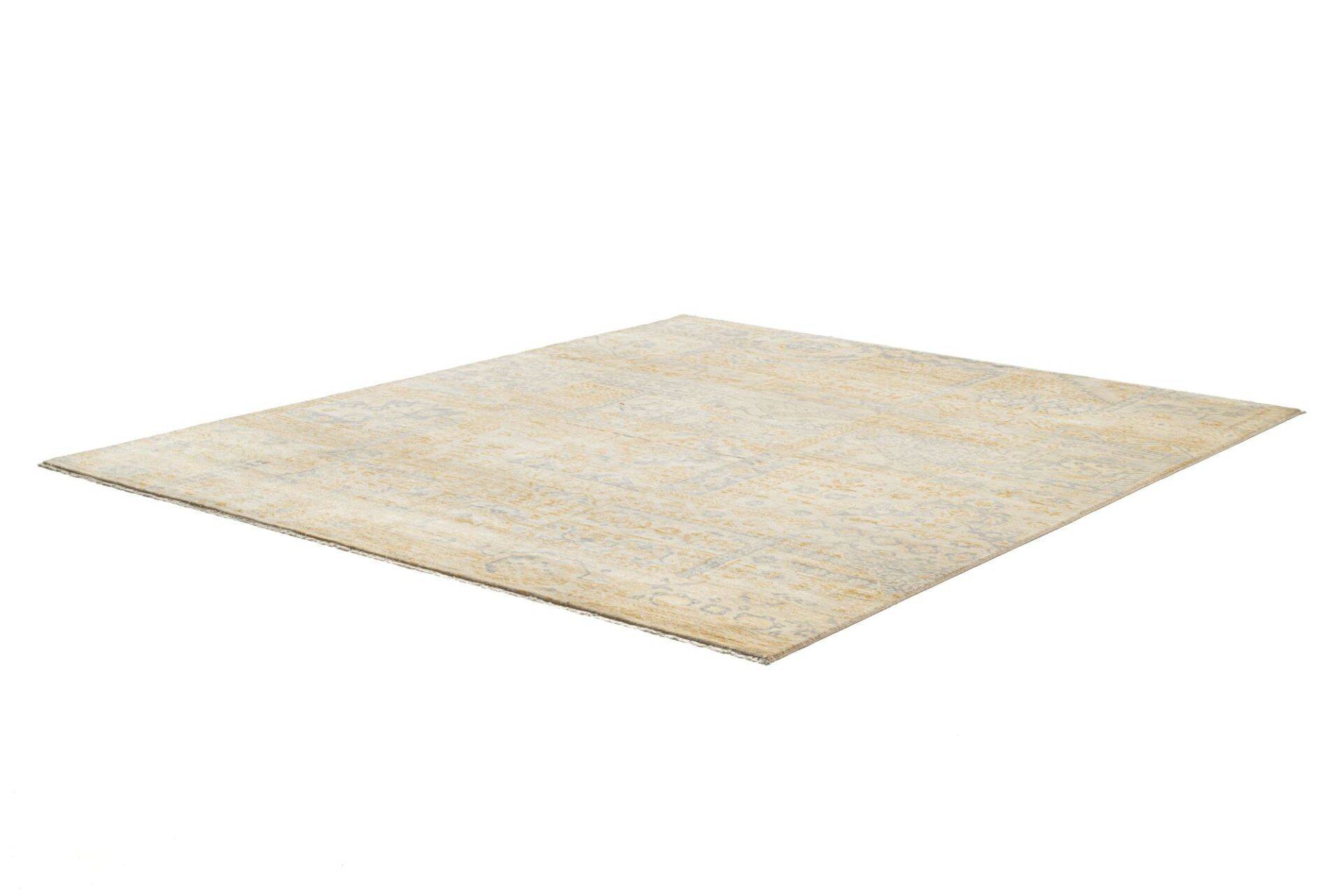 Patchwork Teppich PATCH Handgeknüpft beige-grau 250x300cm    – Bild 2