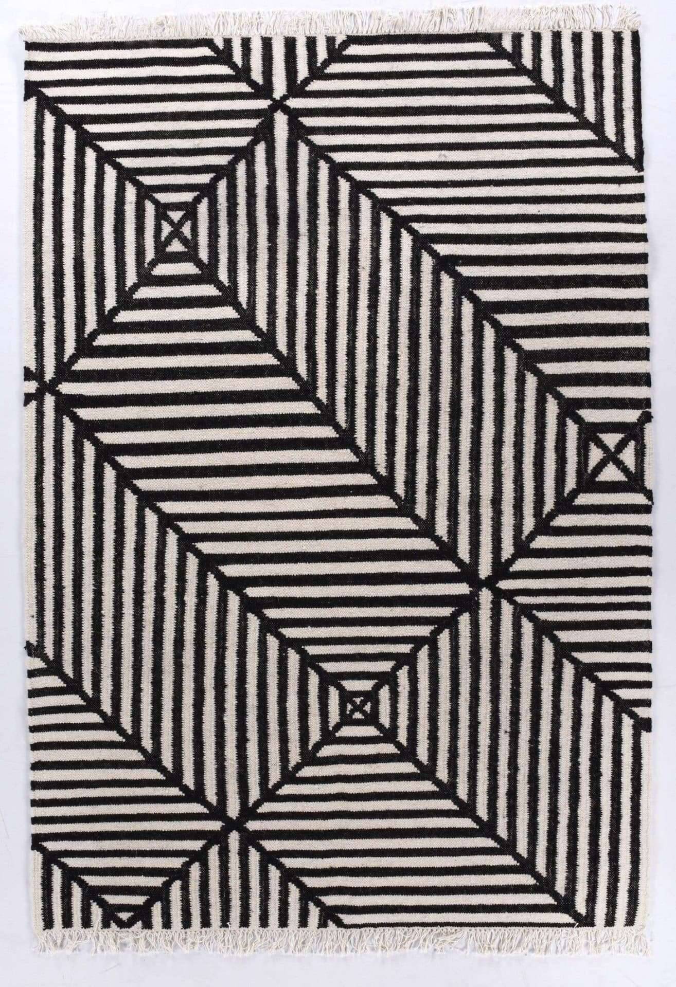 Kelim Teppich Criss Cross Naturteppich modern – Bild 1