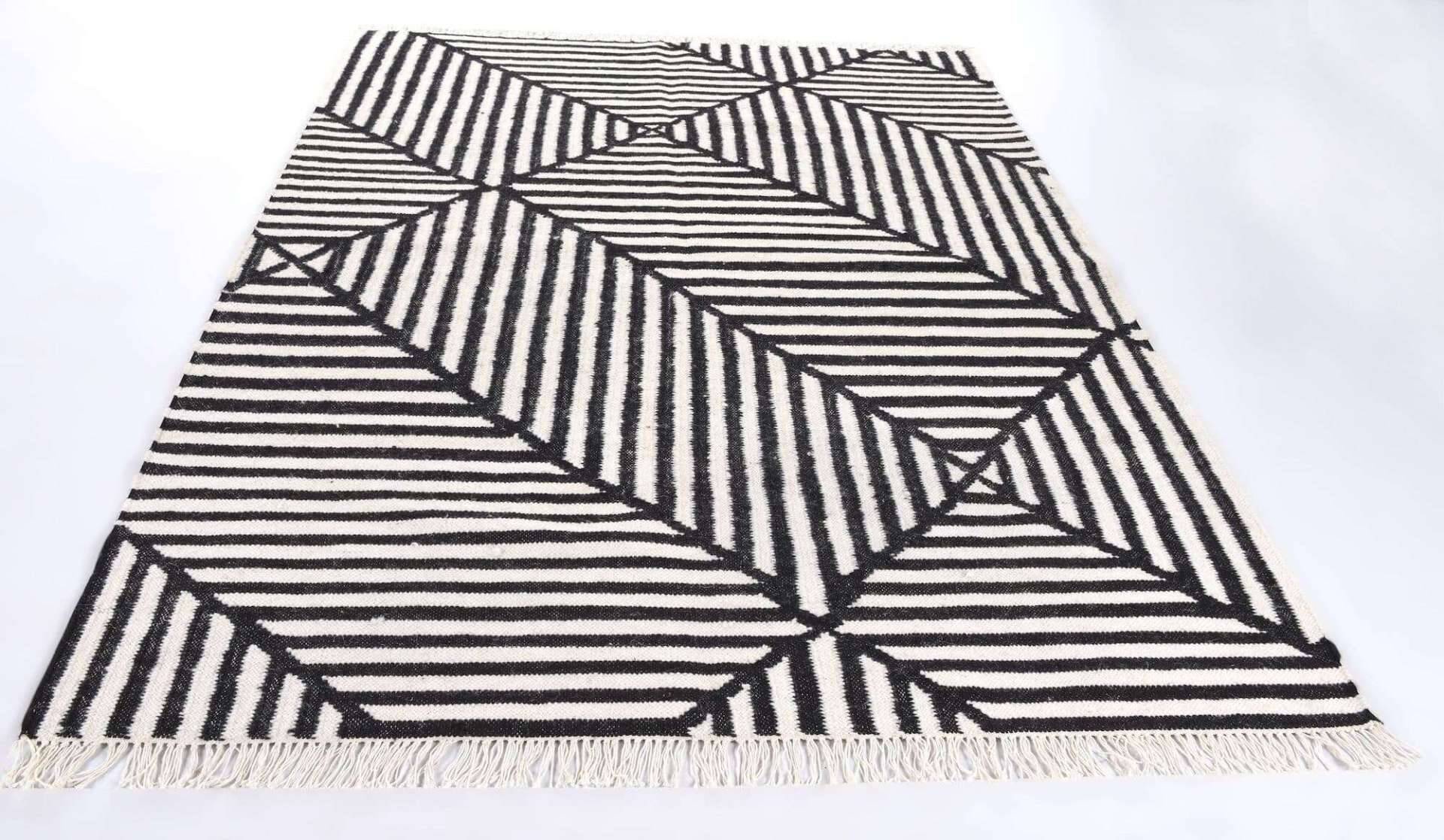 Kelim Teppich Criss Cross Naturteppich modern – Bild 3
