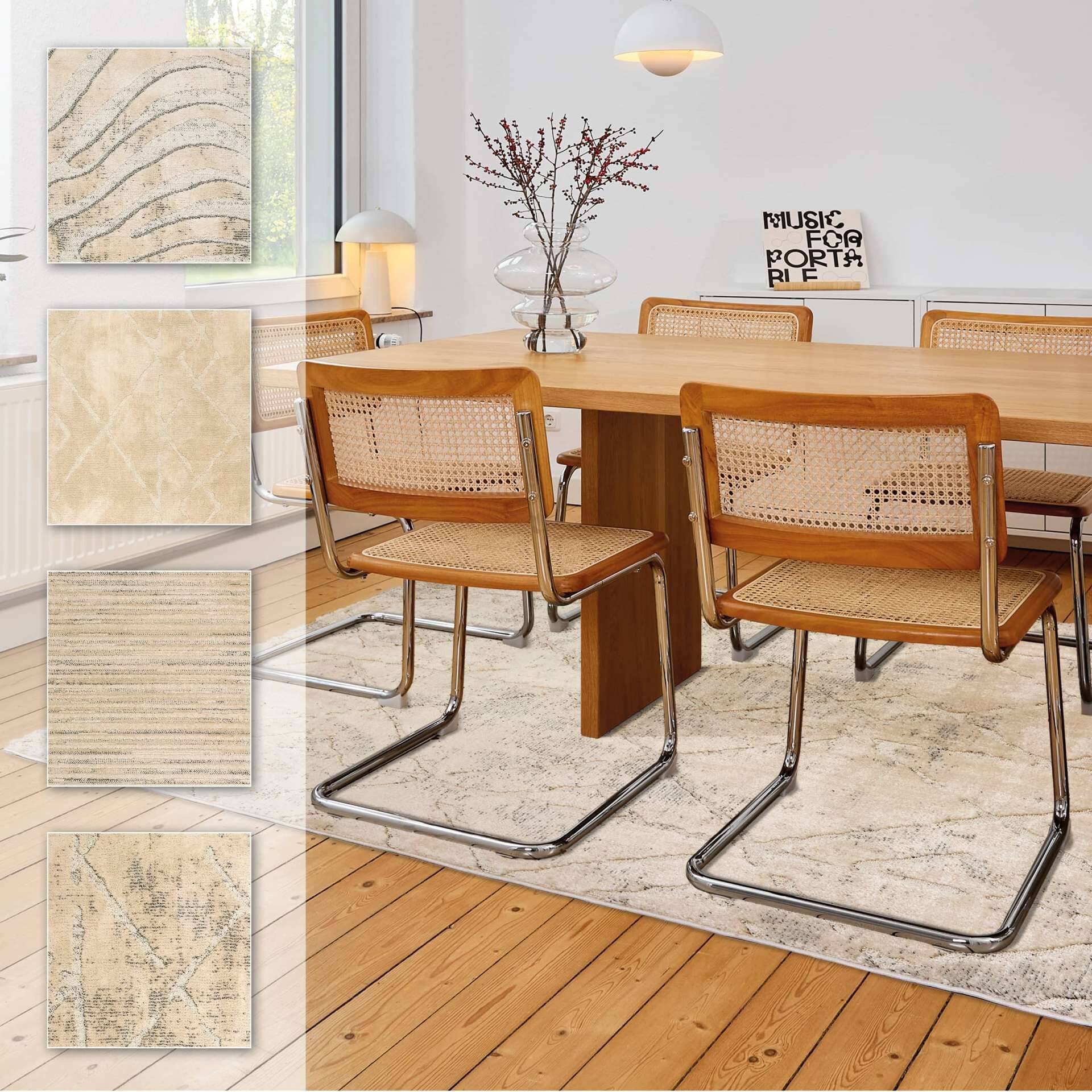 Wohnteppich Lou D.254 C.003 Rauten creme-grau – Bild 9