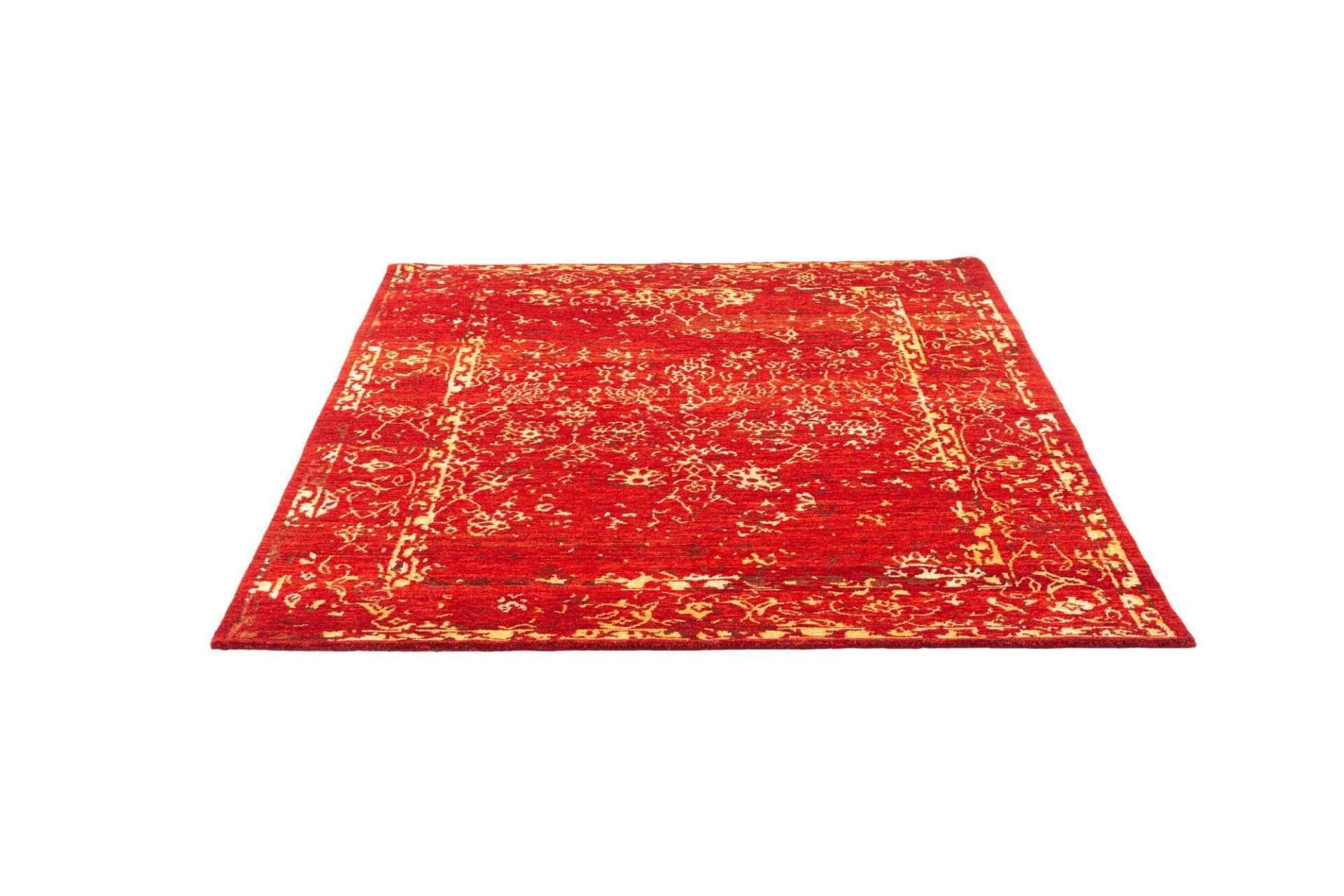 Vintage Teppich Queenscity 160x230cm Handgeknüpft Wolle Viskose rot – Bild 5