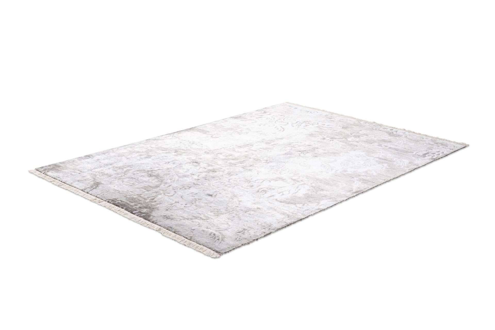 Design Teppich Queensland Handgeknüpft 170x240cm Viskose grau – Bild 3