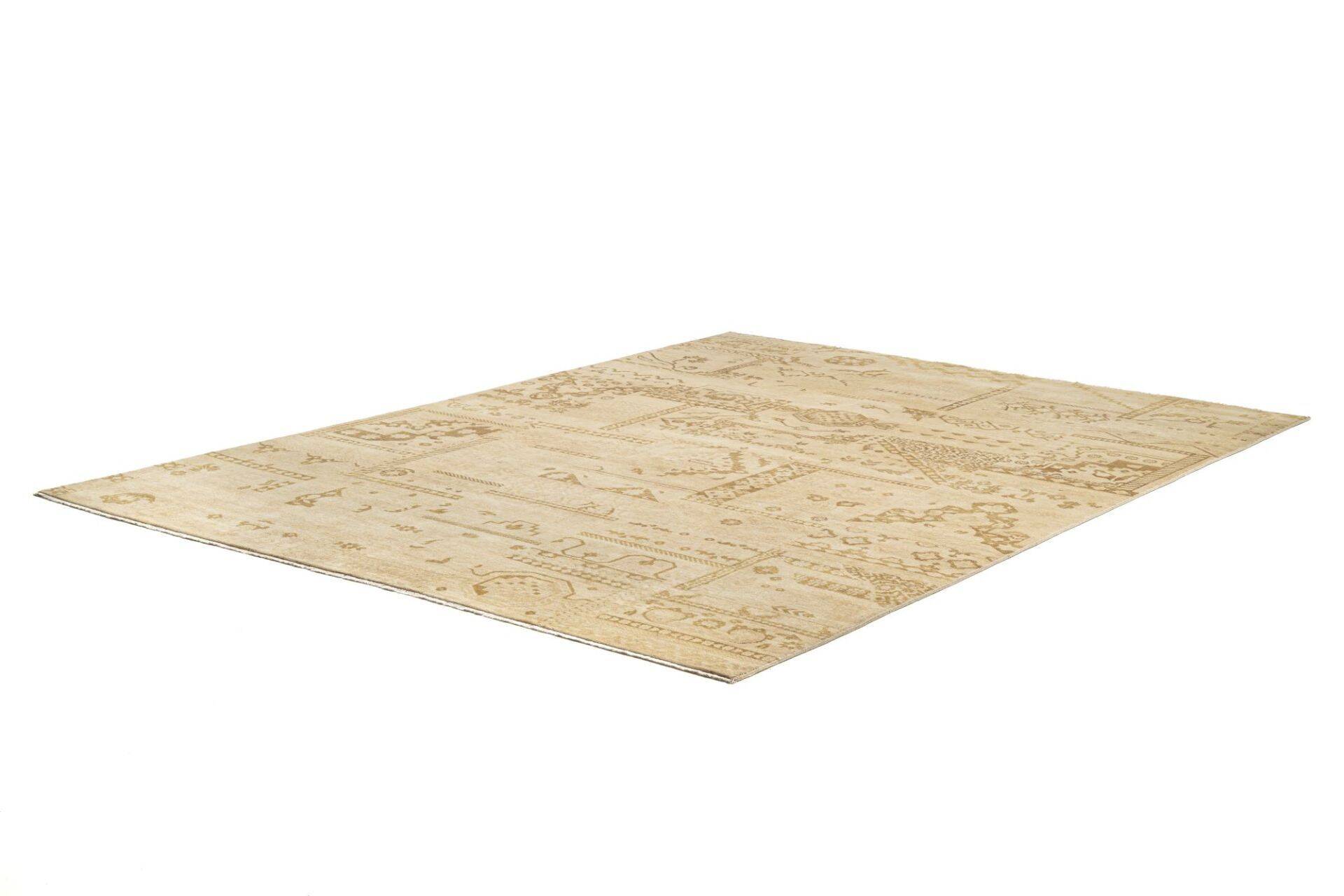 Patchwork Teppich PATCH Handgeknüpft beige 250x350cm – Bild 2