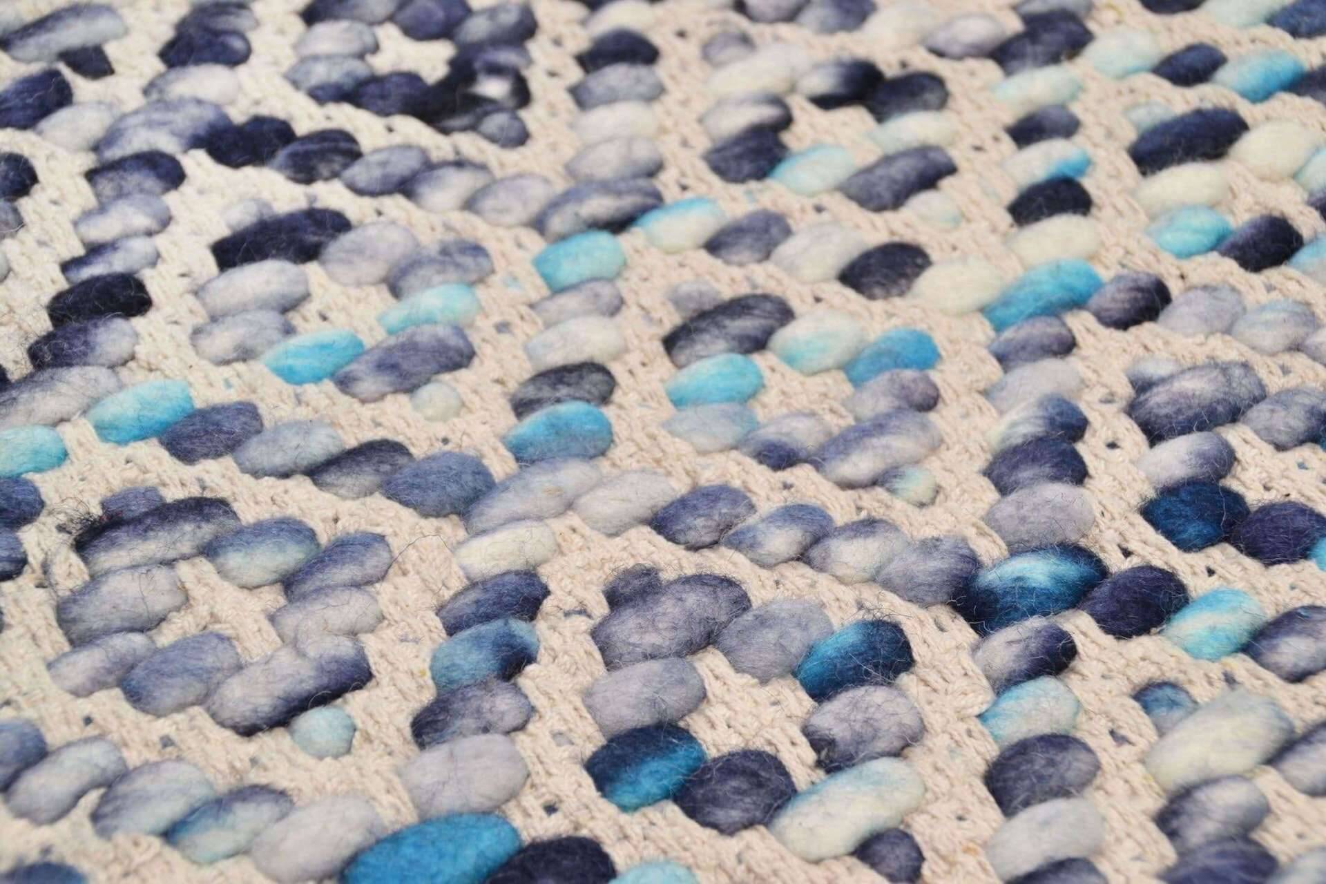 Smooth Comfort Diamond Handwebteppich blau Naturteppich – Bild 4