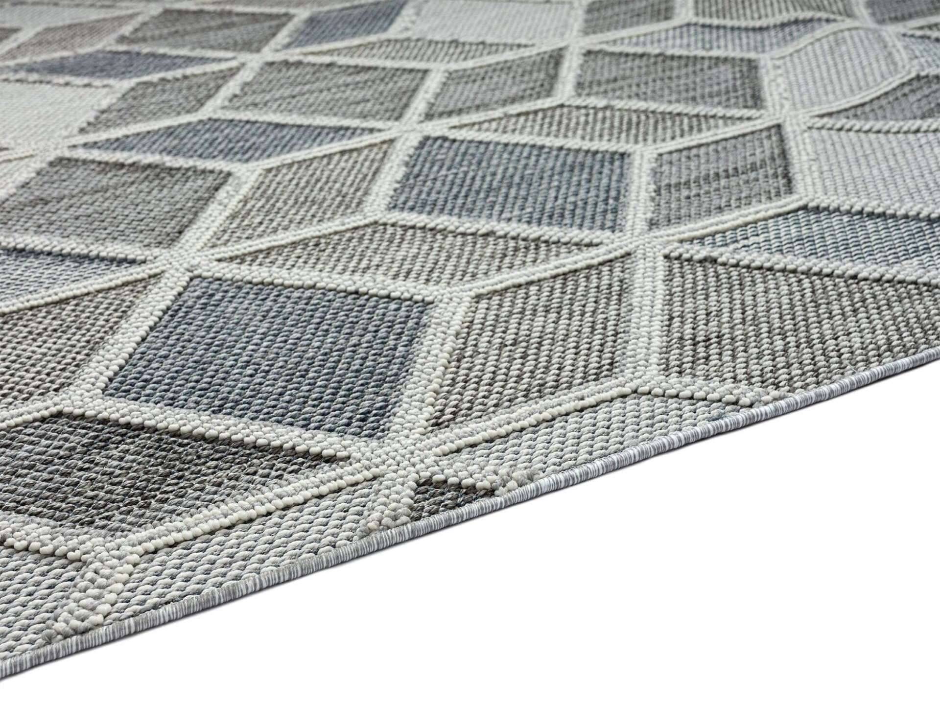 Trevi 6831-224-020 In- und Outdoor Teppich Modern Rauten Grau – Bild 6