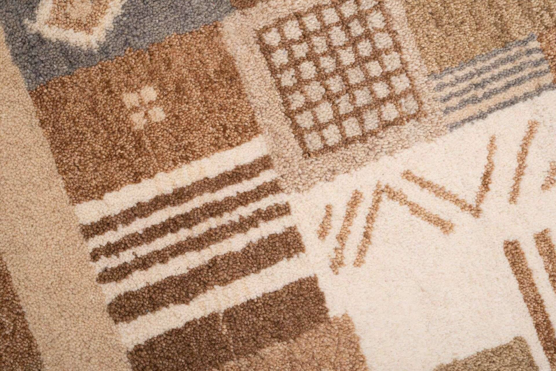 Gabbeh Teppich Nomaden 160x230cm Handgeknüpft Schurwolle beige – Bild 6