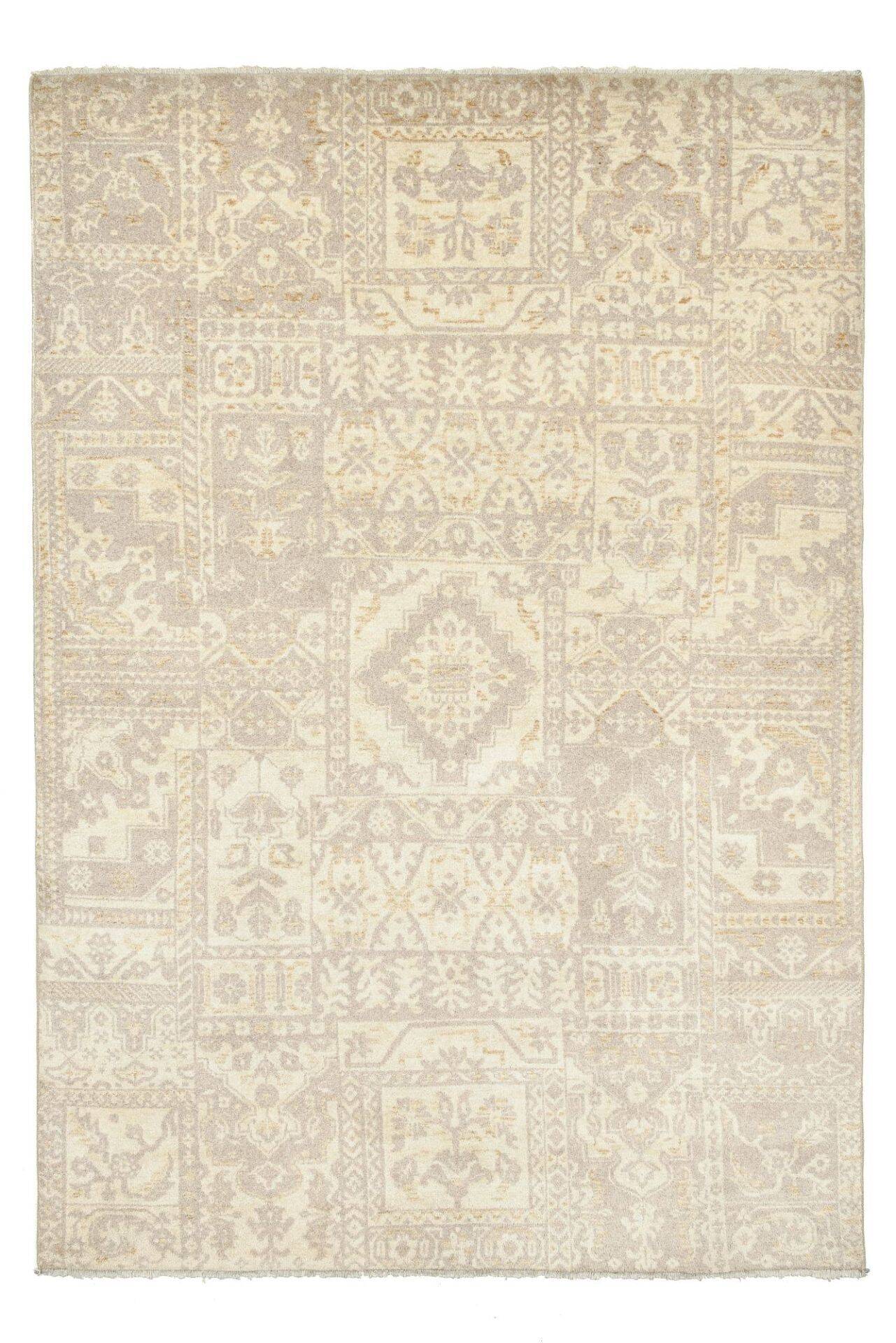 Patchwork Teppich PATCH Handgeknüpft beige 170x240cm   – Bild 1