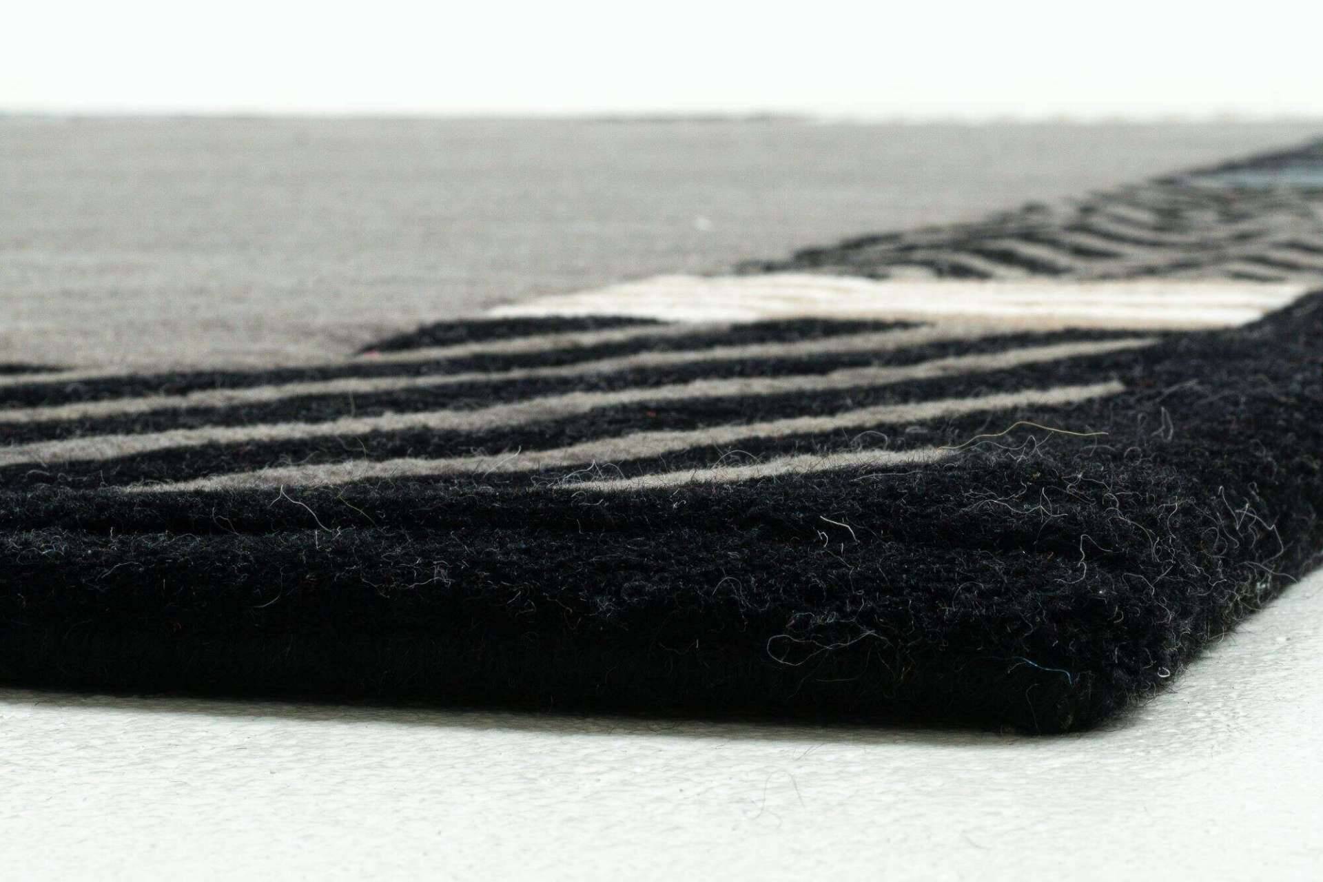 Nepal Teppich Baktapur Elegance Design Handgeknüpft 160x230 cm grau – Bild 6