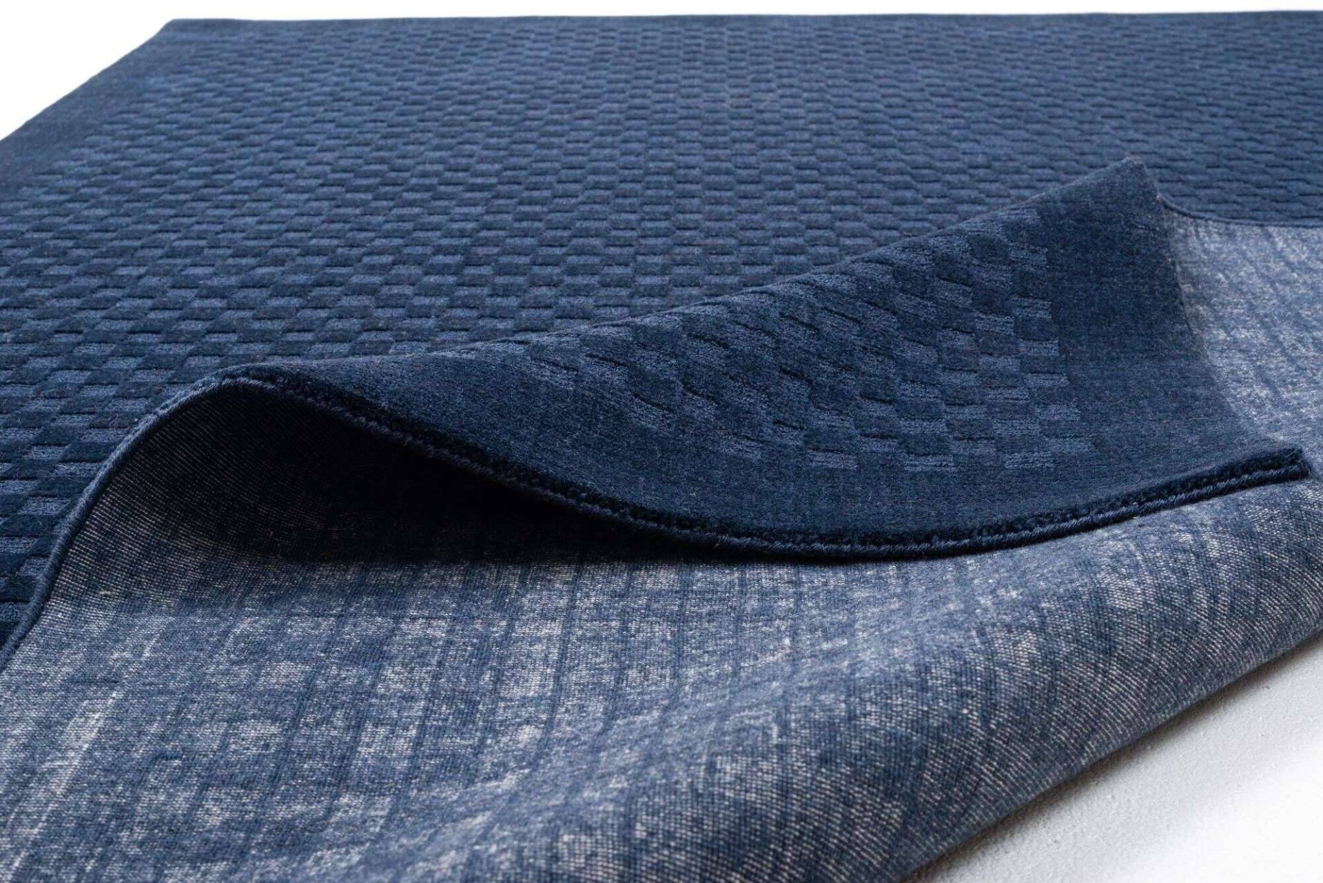 Design Teppich Taimur 160x230cm Handgearbeitet Schurwolle blau – Bild 2