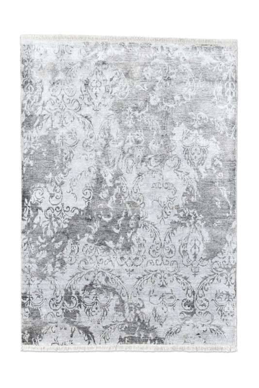 Design Teppich Queensland Handgeknüpft 170x240cm Viskose grau