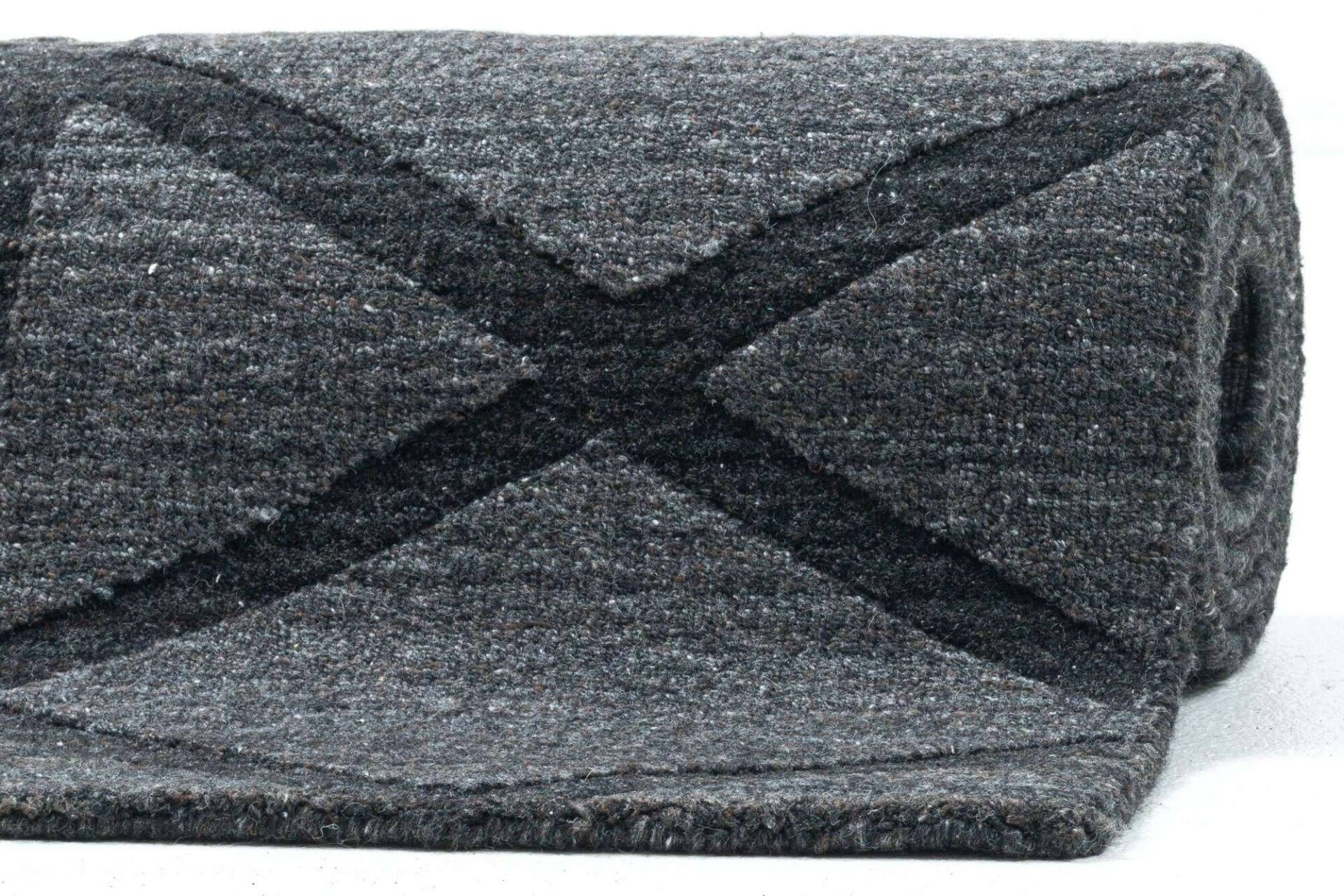 Teppich Modern Vico Handgeknüpft Wolle Viskose grau 160x230 cm – Bild 2
