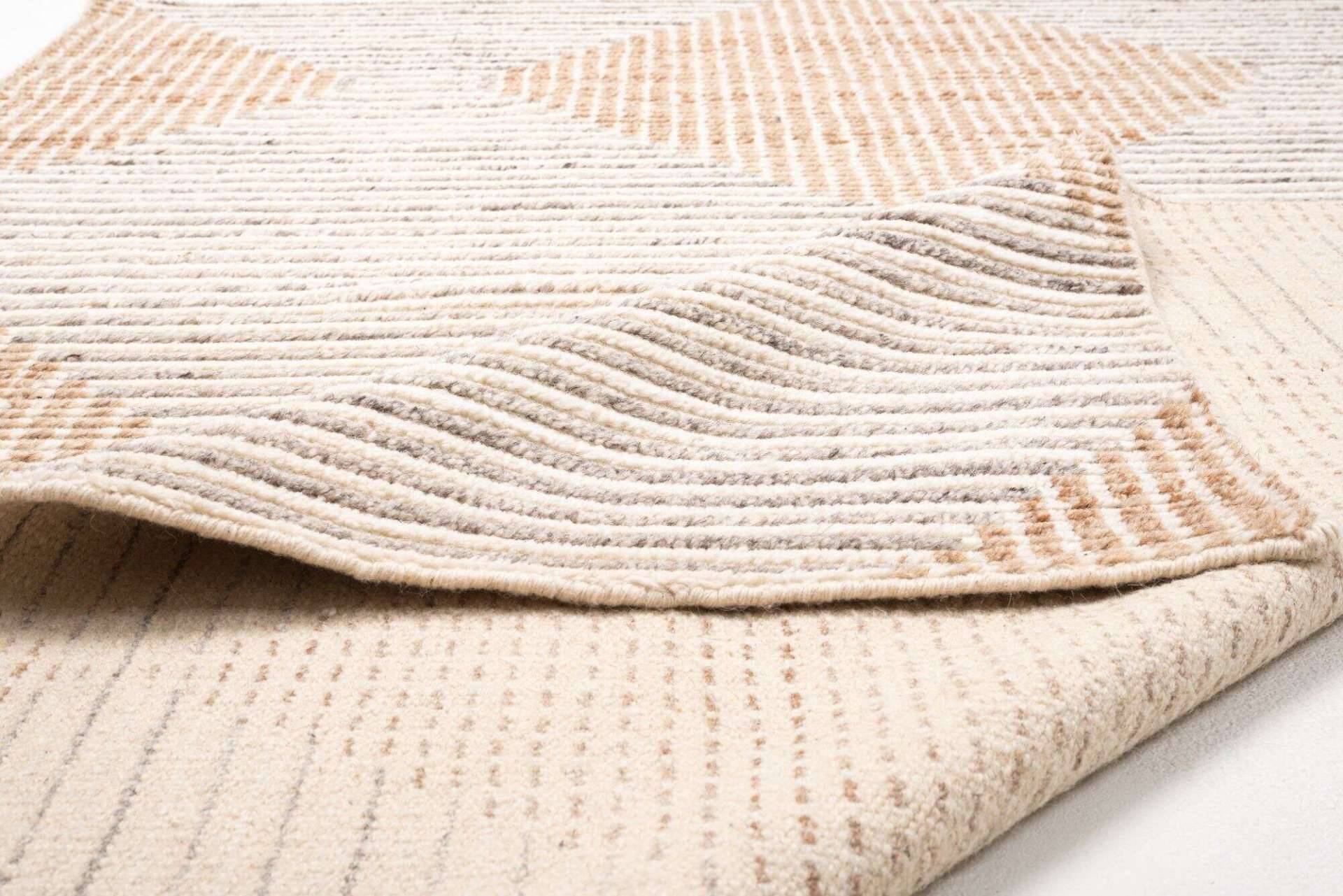 Vintage Berber Teppich 160x230cm Schurwolle Handgeknüpft beige – Bild 5