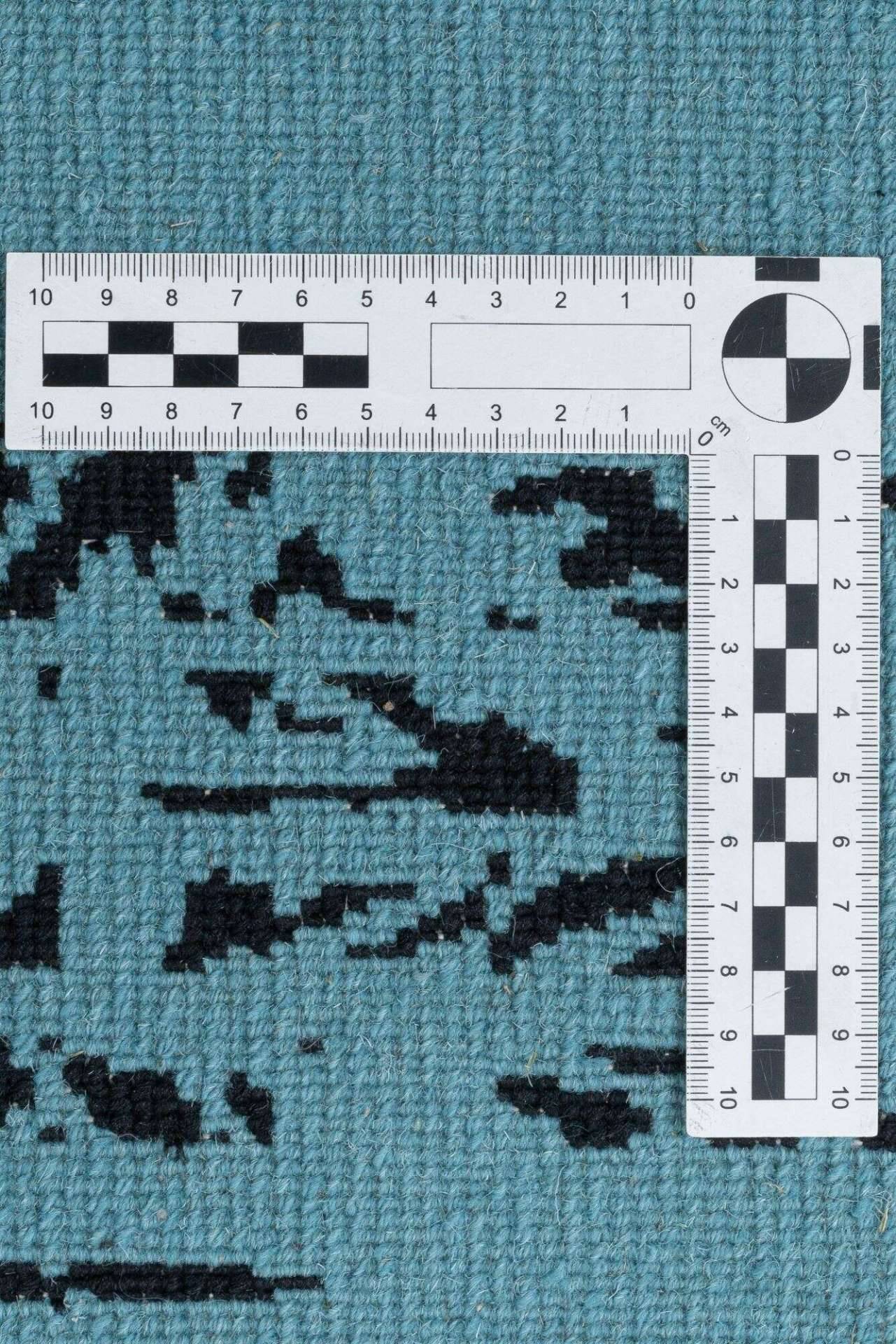 Nepal Teppich Jabu Silk 60 Wolle Seide Design ca.250x300cm blau – Bild 6
