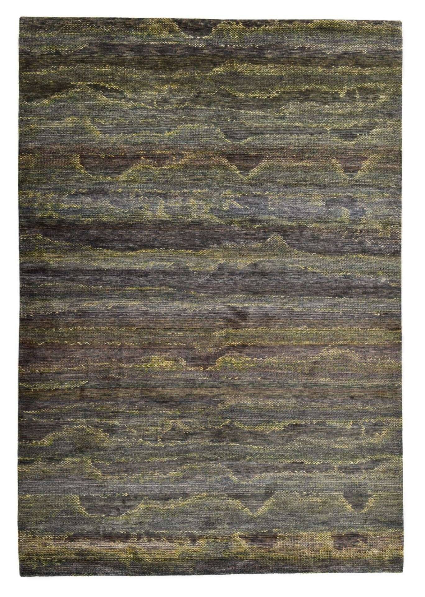 Nepal Teppich Chara Silk 100 Design Seide grün 170x244 cm – Bild 1