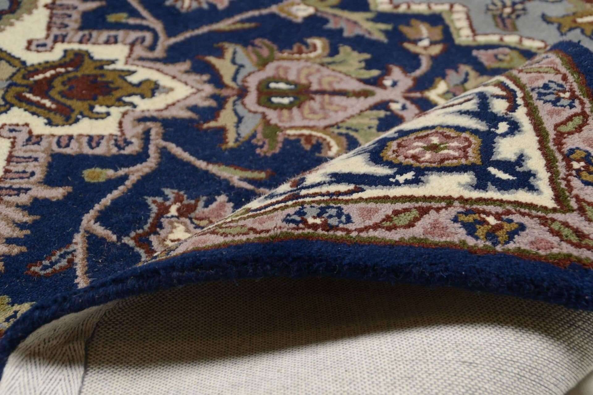 Royal Heriz Handgetuftet Orient blau im Wunschmaß – Bild 6