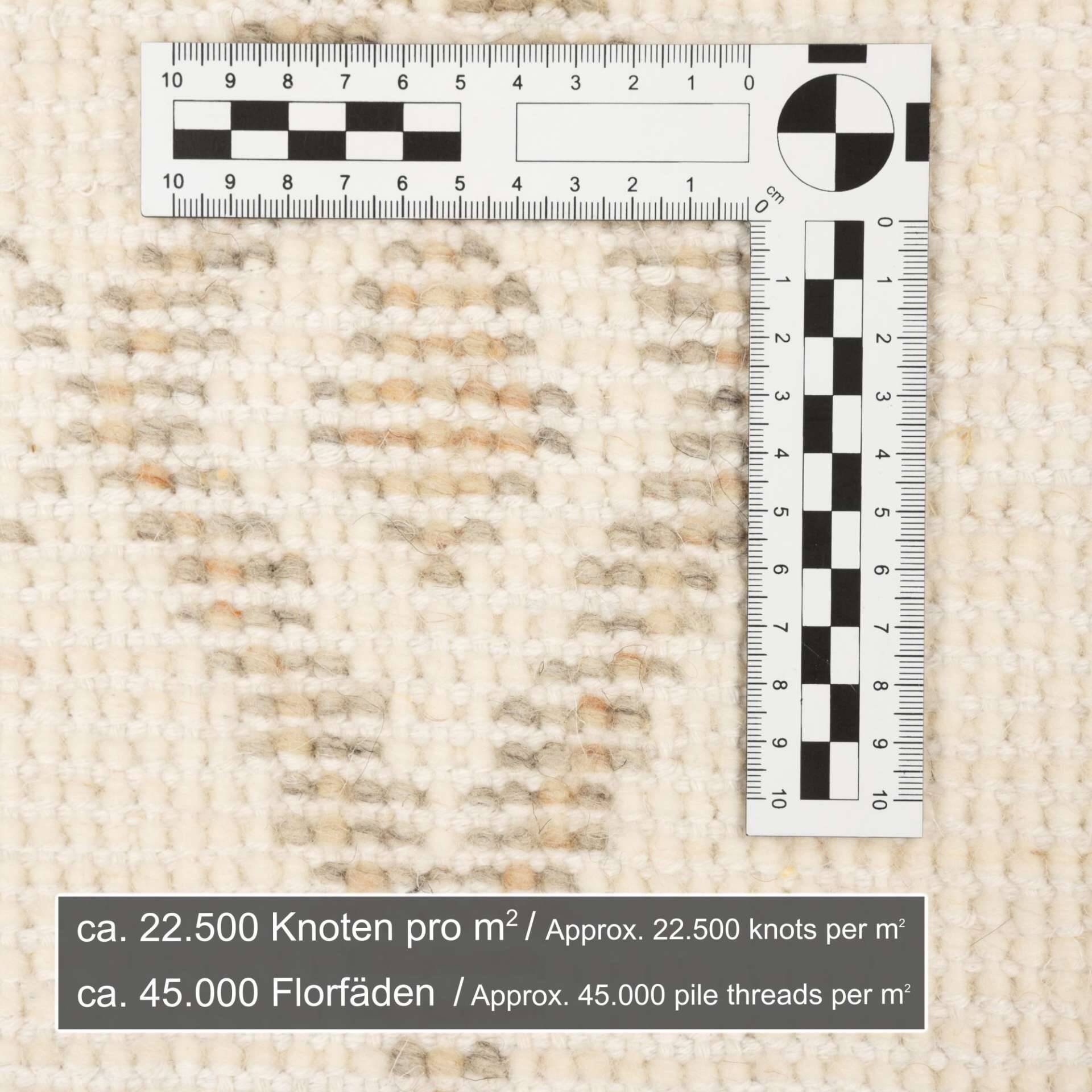 Handgeknüpfter Berber Teppich Hadj 225 - 997 blanc Schurwolle – Bild 7