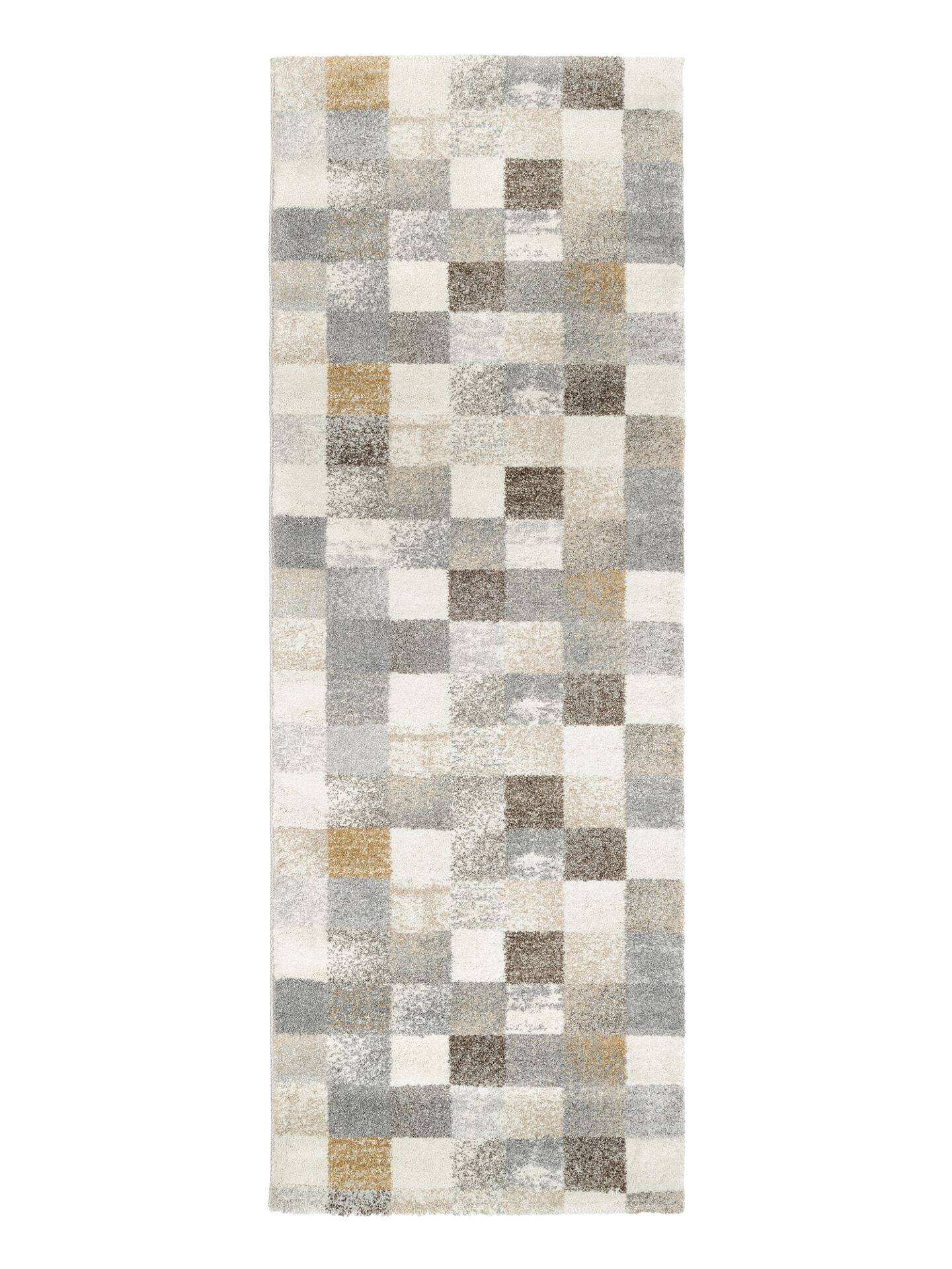 New Villa Squares Teppich Modern Hochflor Läufer – Bild 1