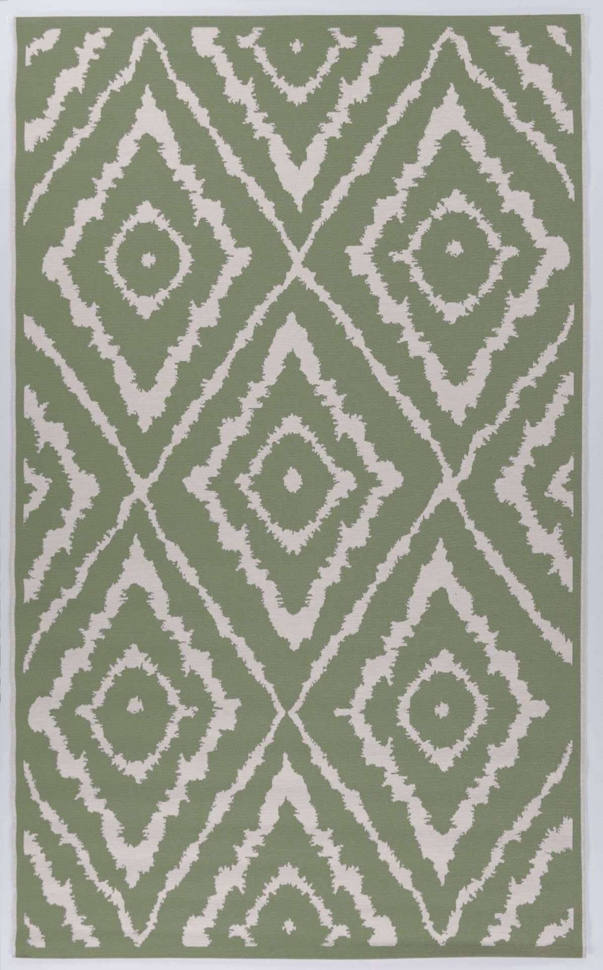 Outdoor Teppich Garden Pattern 300 grün Rautenmuster – Bild 1