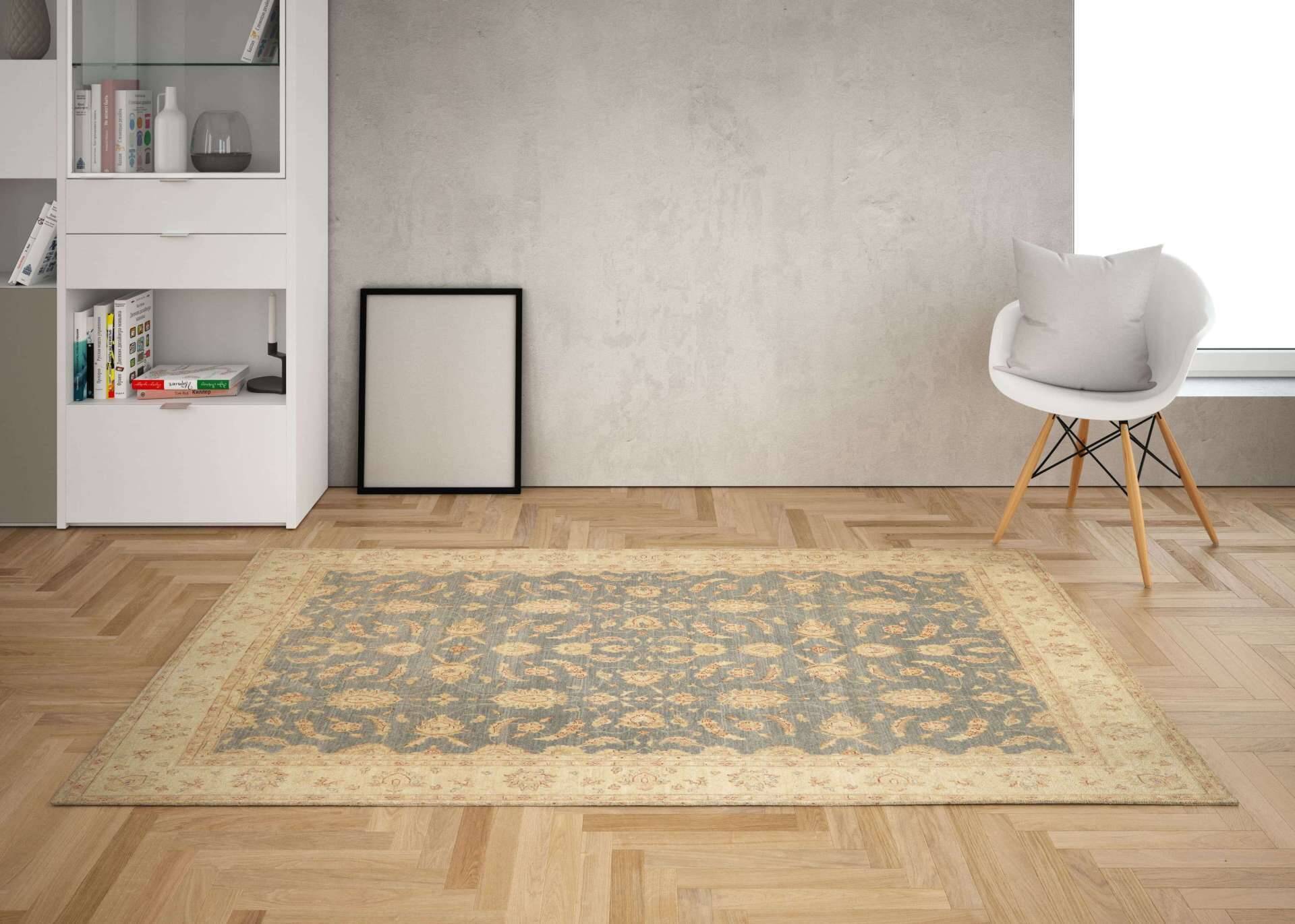 Teppich Ziegler 293x398cm Orientteppich grau Handgeknüpft Wolle – Bild 9