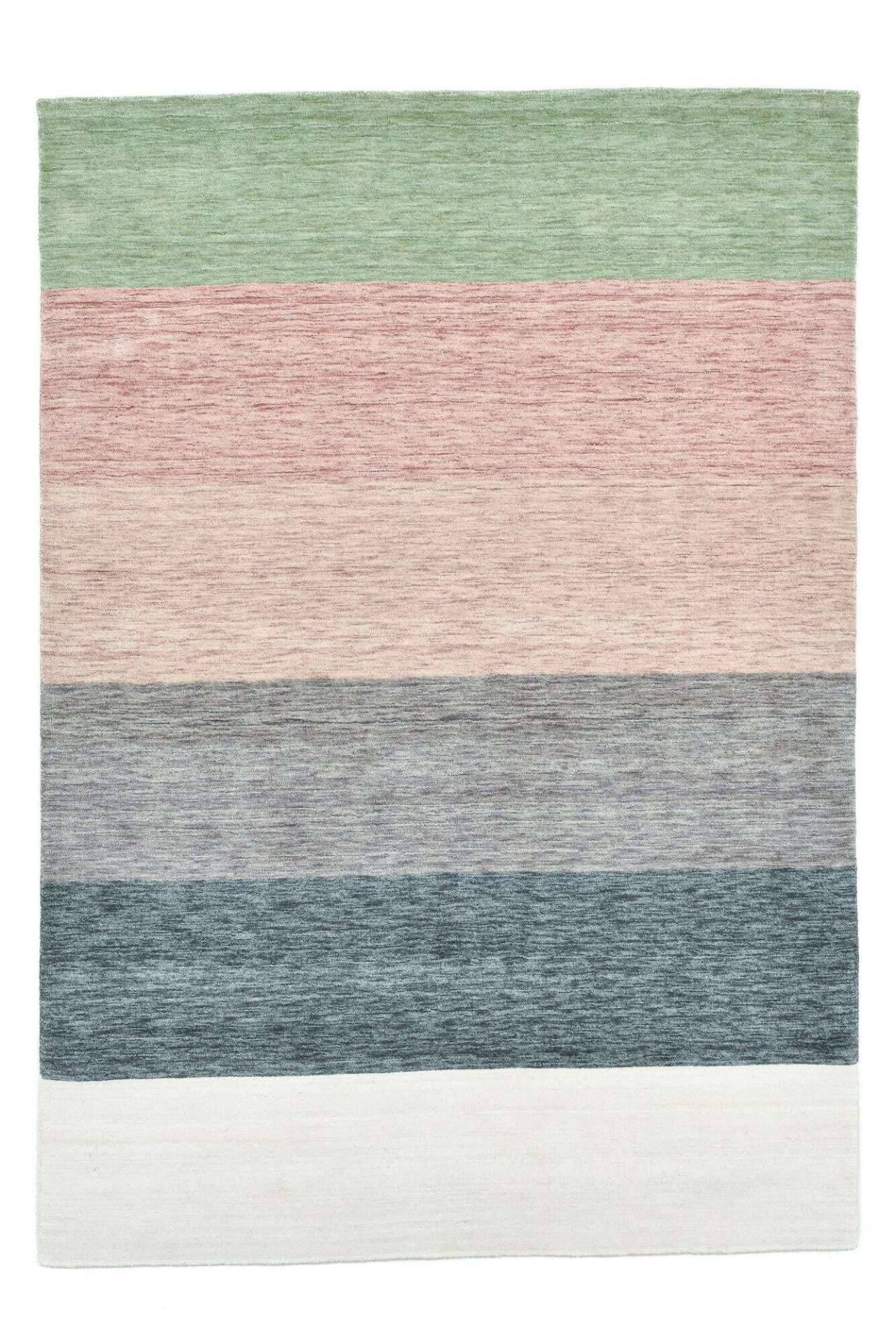 Handwebteppich Holi Schurwolle Naturteppich Bunt Multicolor – Bild 1