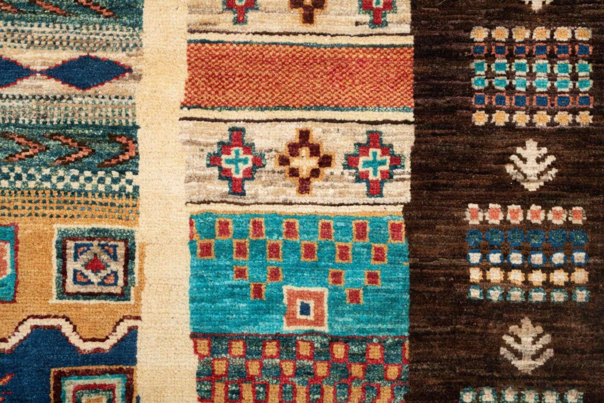 Klassischer Ziegler Teppich Kandashah Handgeknüpft 149x199cm bunt – Bild 6