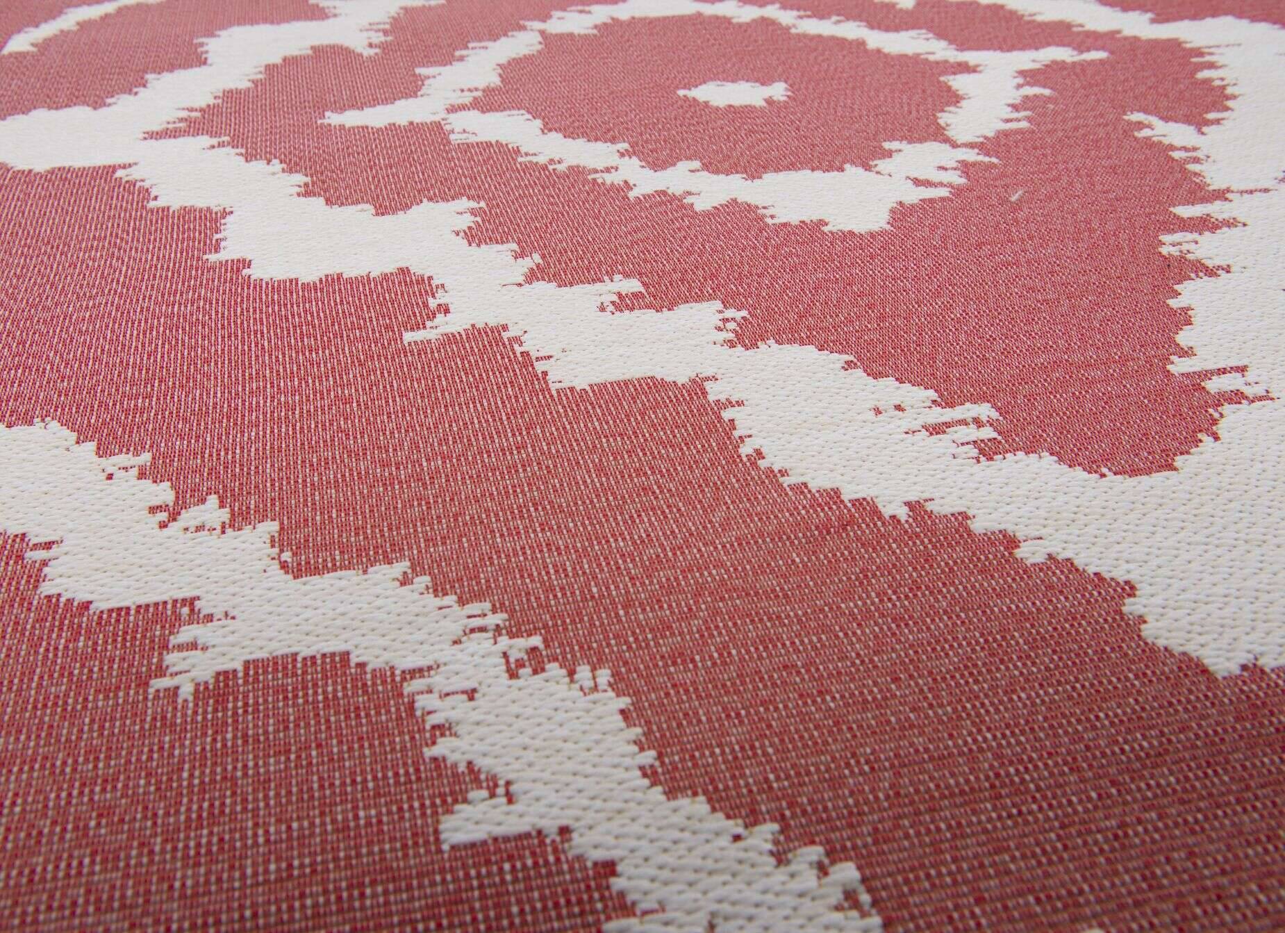 Outdoor Teppich Garden Pattern 270 rot Rautenmuster – Bild 5