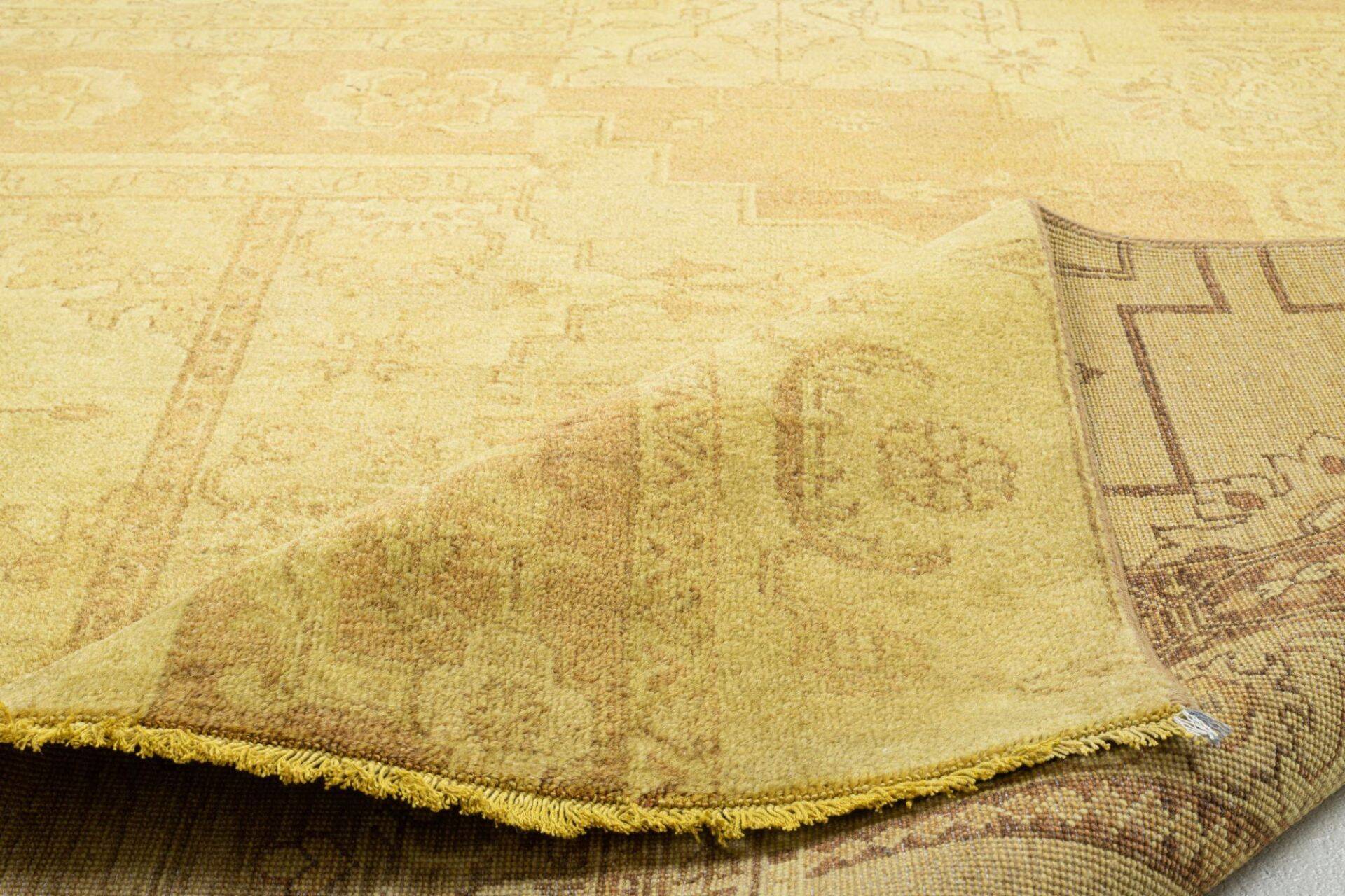 Patchwork Teppich PATCH Handgeknüpft beige-gold 140x200cm  – Bild 5