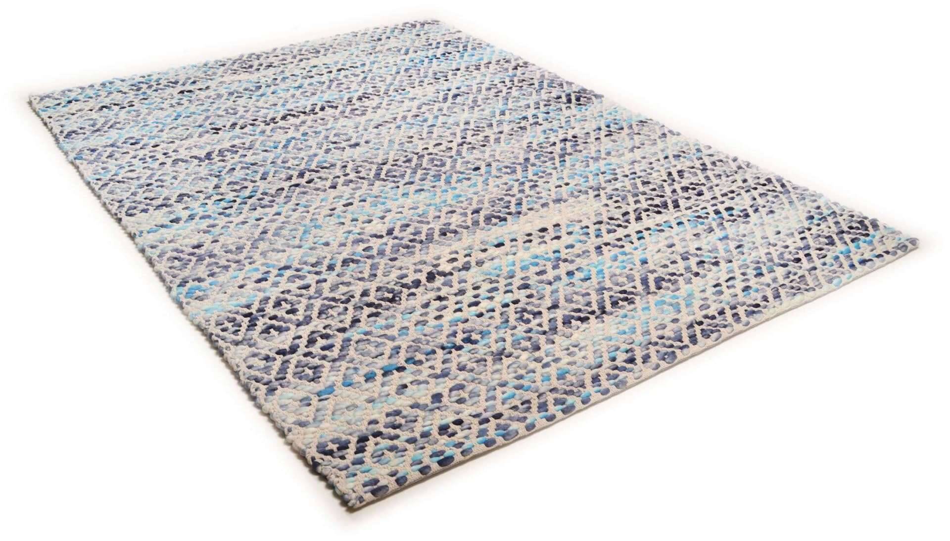 Smooth Comfort Diamond Handwebteppich blau Naturteppich – Bild 2
