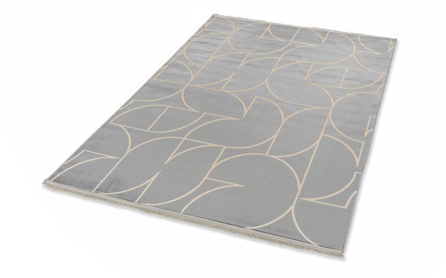 Schöner Wohnen Teppich Magic 6104-222 Flachgewebe grau-gold – Bild 2