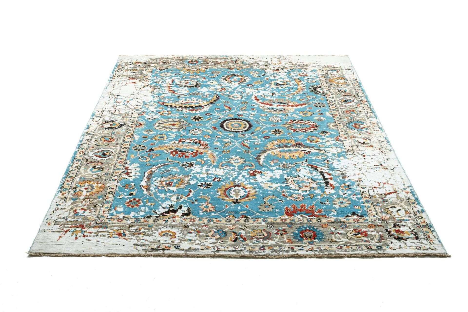 Artemshah Orient Vintage Teppich 182x274 cm türkis bunt – Bild 4