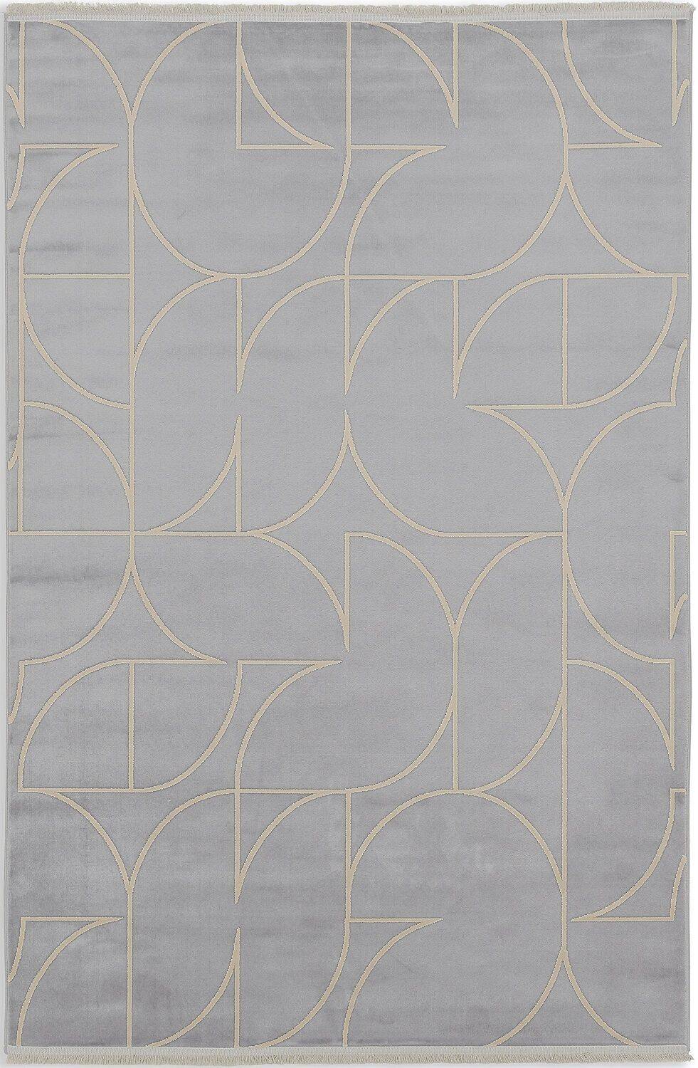 Schöner Wohnen Teppich Magic 6104-222 Flachgewebe grau-gold – Bild 1