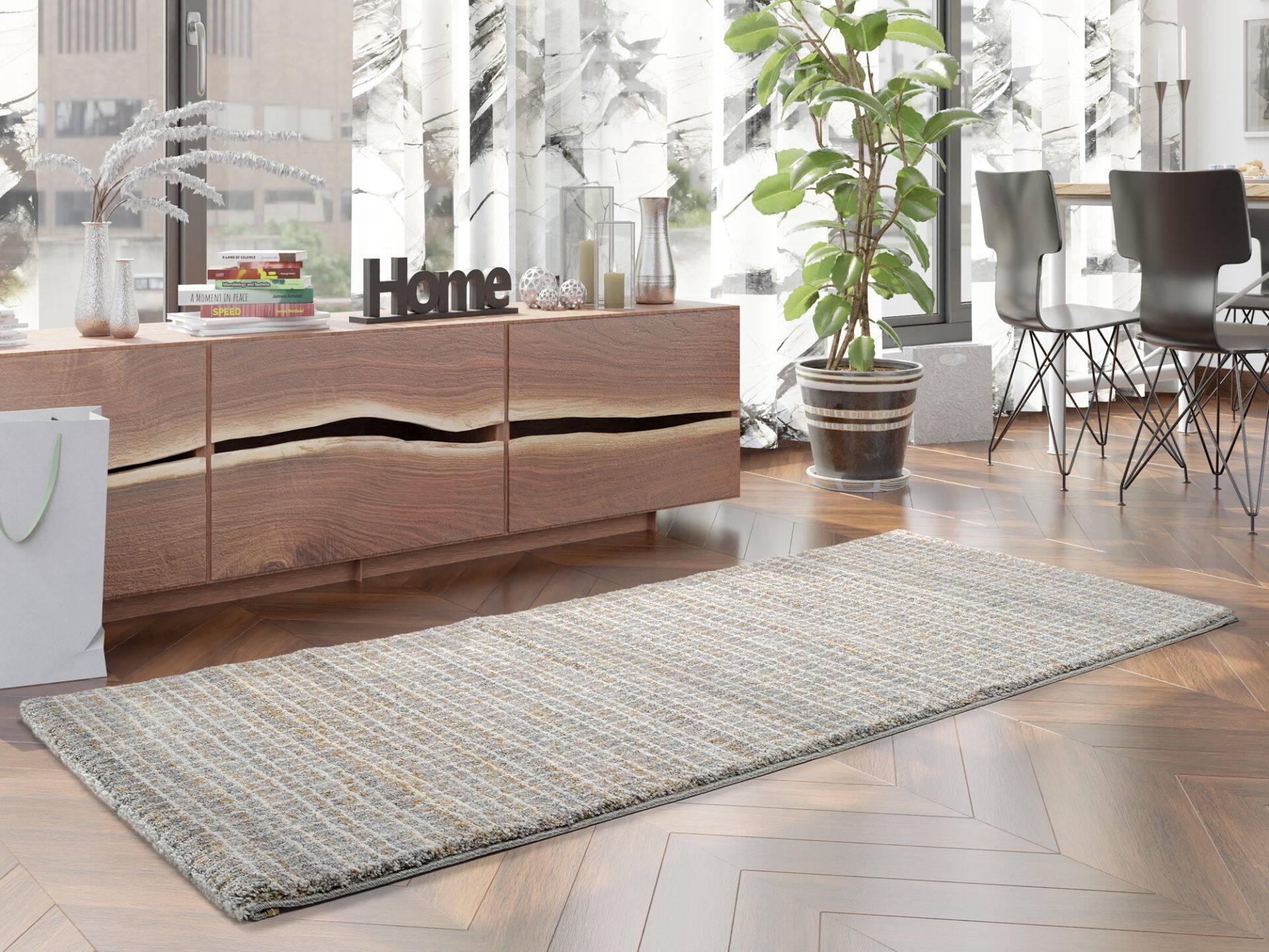 New Villa Geo Teppich Modern Hochflor Galerie – Bild 2