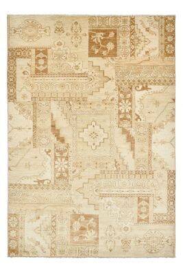 Patchwork Teppich PATCH Handgeknüpft beige 170x240cm  