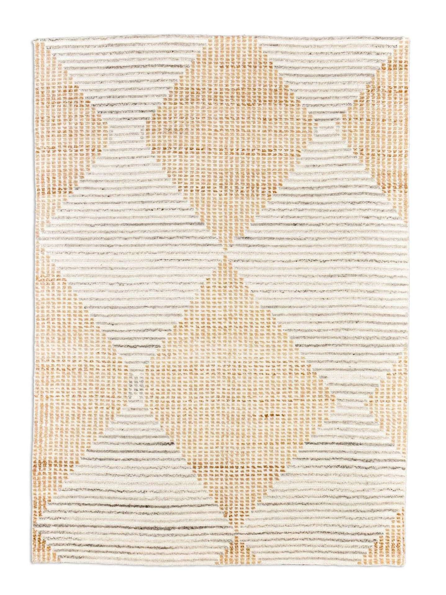 Vintage Berber Teppich 160x230cm Schurwolle Handgeknüpft beige – Bild 1