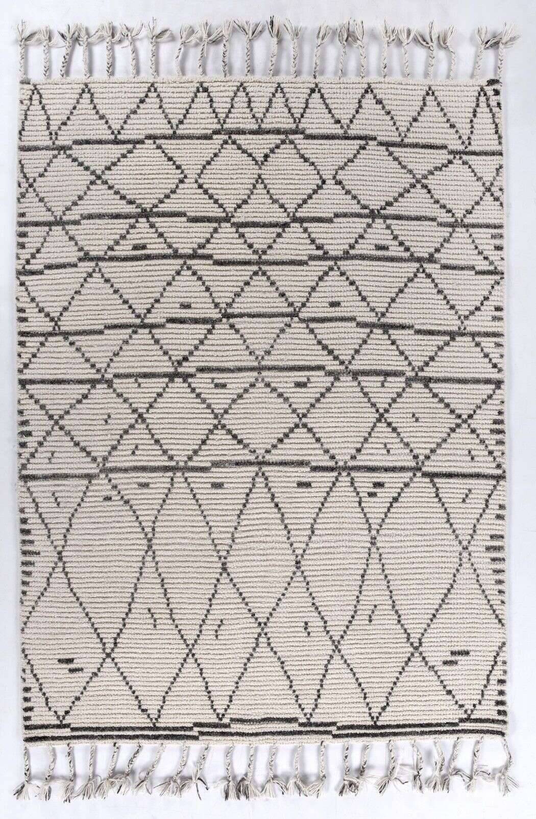 Handgewebter Kelim Teppich Nomad beige Naturteppich aus Wolle – Bild 1